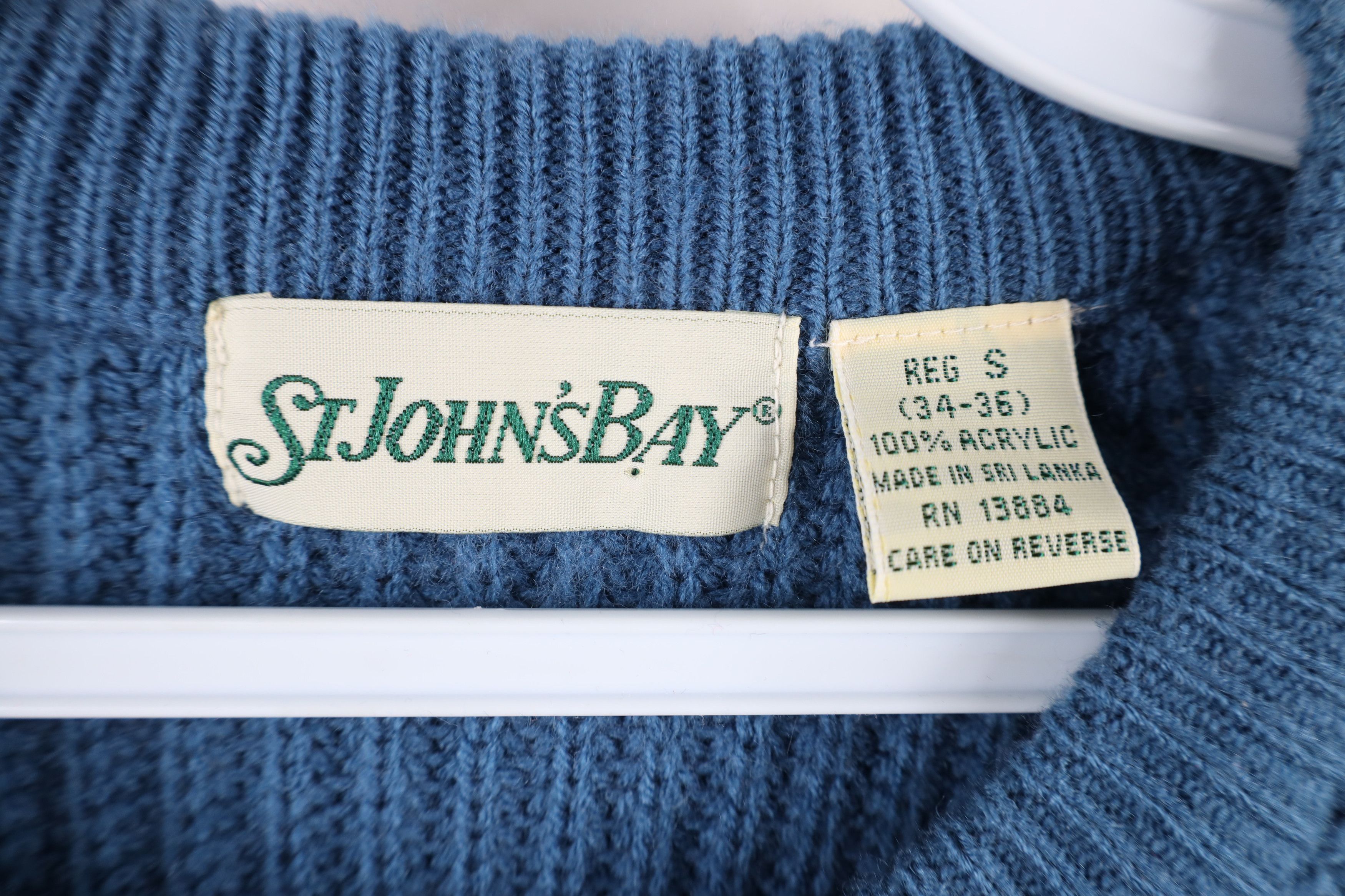 Vintage Vintage 90s Streetwear Ribbed Knit Crewneck Sweater Blue Size US S / EU 44-46 / 1 - 4 Thumbnail
