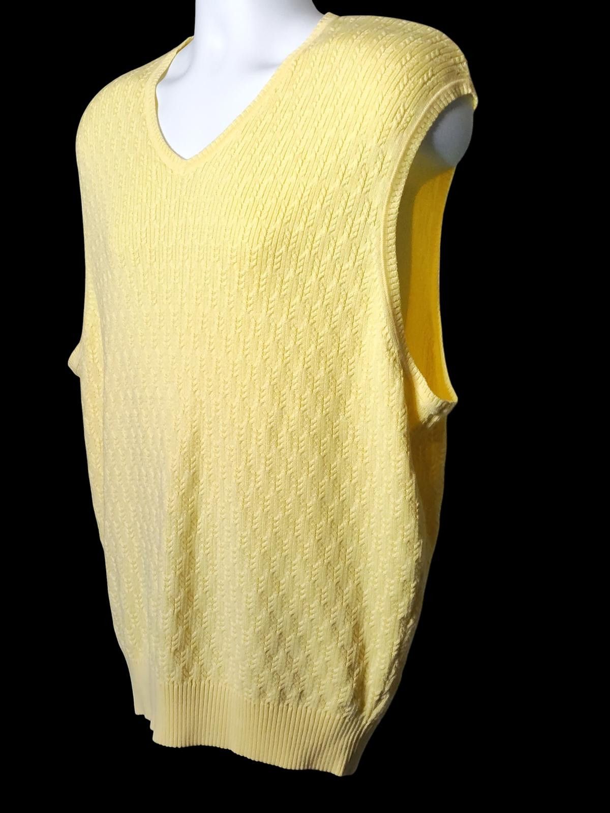 Jos. A. Bank Jos. A Bank Men's Yellow V-Neck Sweater Vest Size US M / EU 48-50 / 2 - 6 Thumbnail