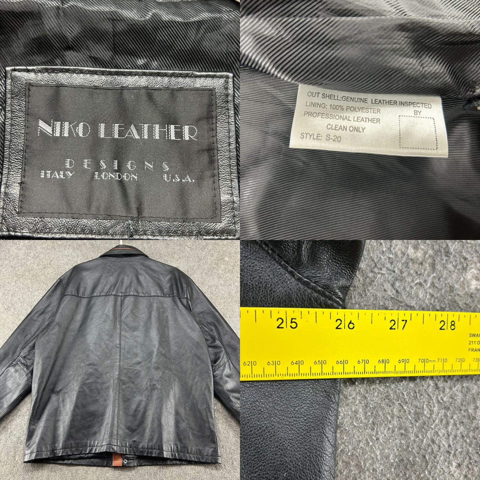 Nikon VINTAGE Niko Leather Jacket Mens XL Black Full Zip Solid 90s Jacket Size US XL / EU 56 / 4 - 8 Thumbnail