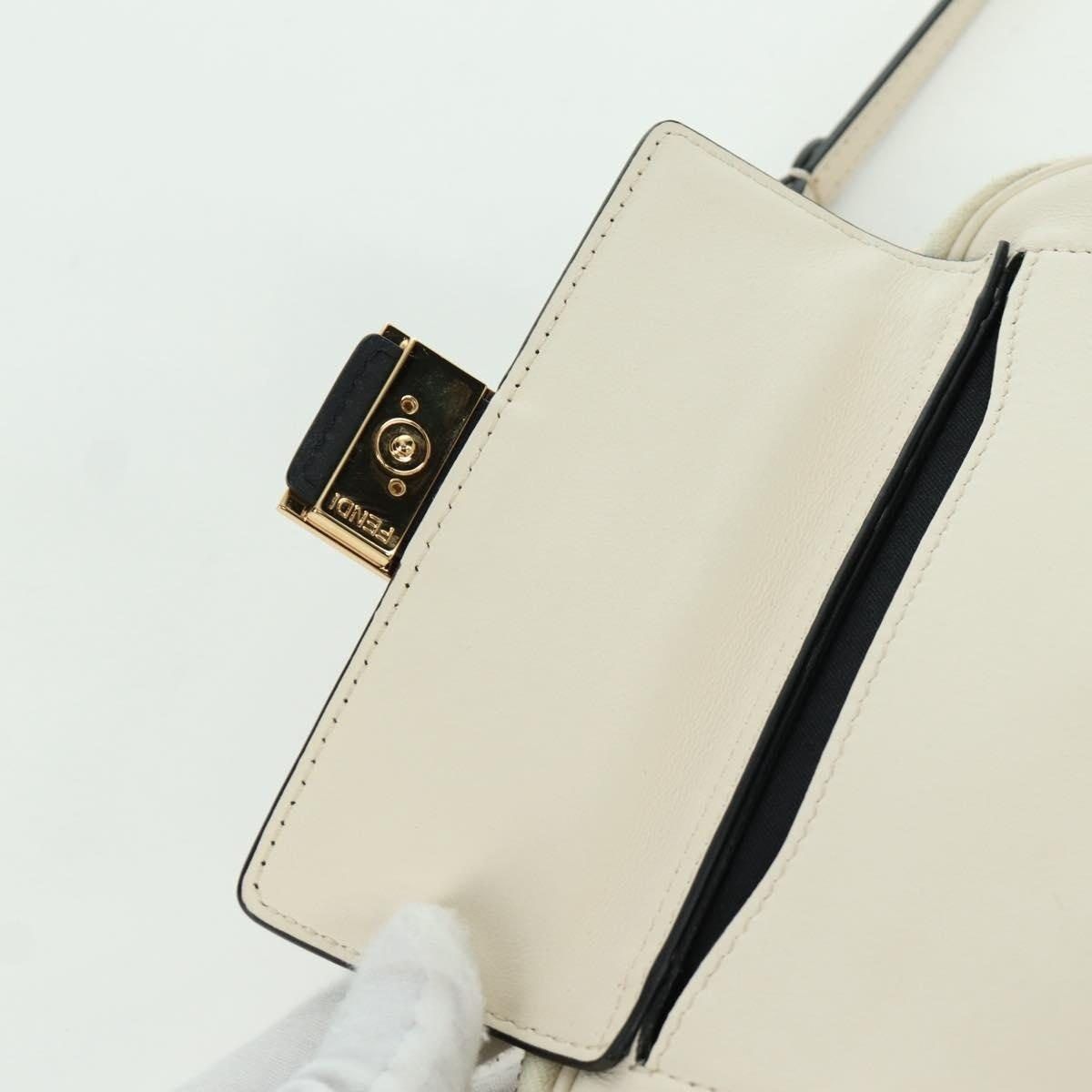 Fendi Fendi Leather Easy Baguette Chain Shoulder Bag Ivory Size ONE SIZE - 9 Thumbnail