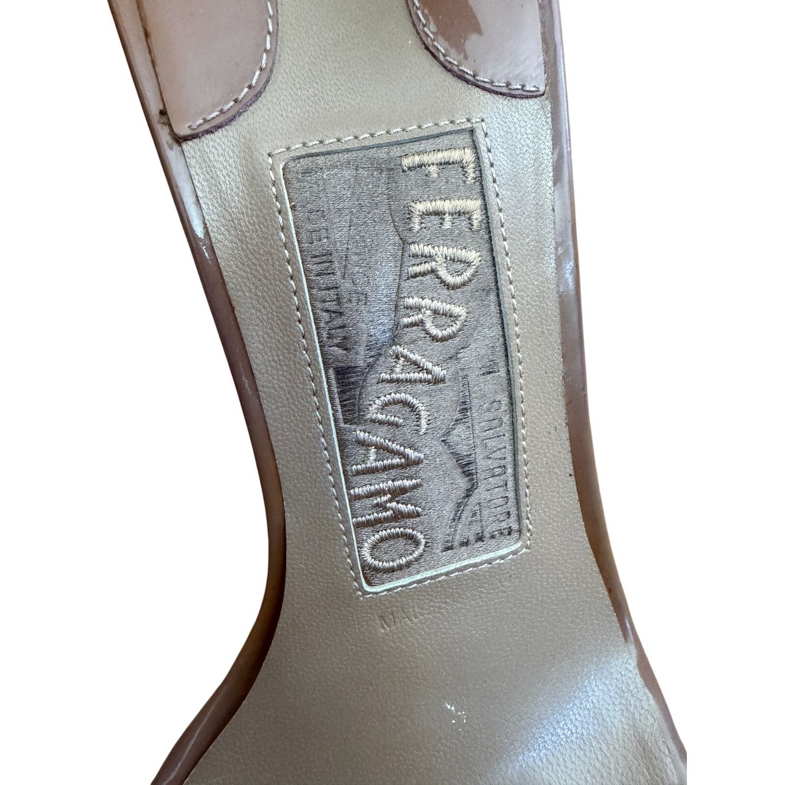 Salvatore Ferragamo Ferragamo Women's Brown Patent Leather High Heeled Sandal Size US 8 / IT 38 - 5 Thumbnail