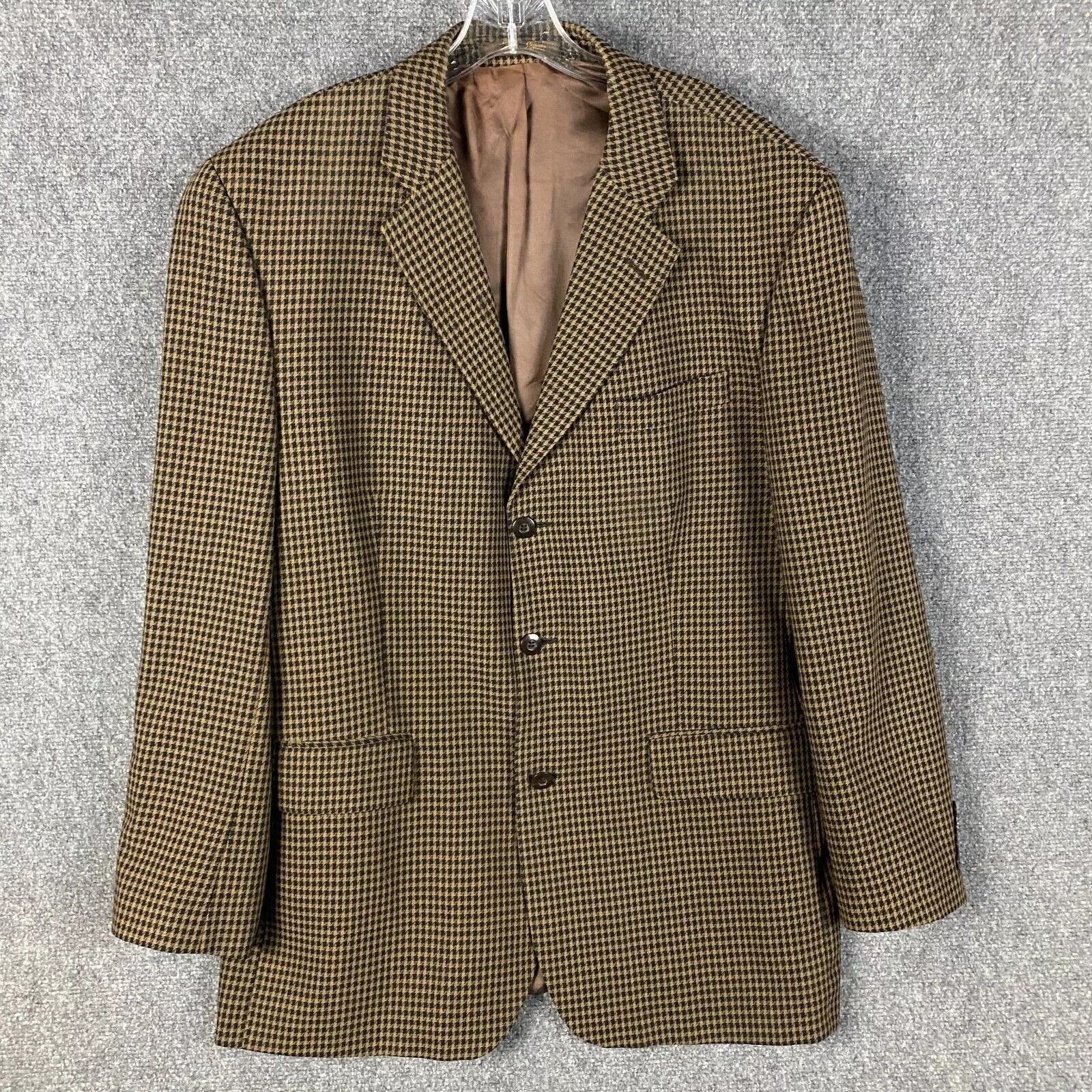 Other Kasper Blazer Suit Men's Size 44T Brown Pure New Wool Adults Size 44R - 1 Thumbnail