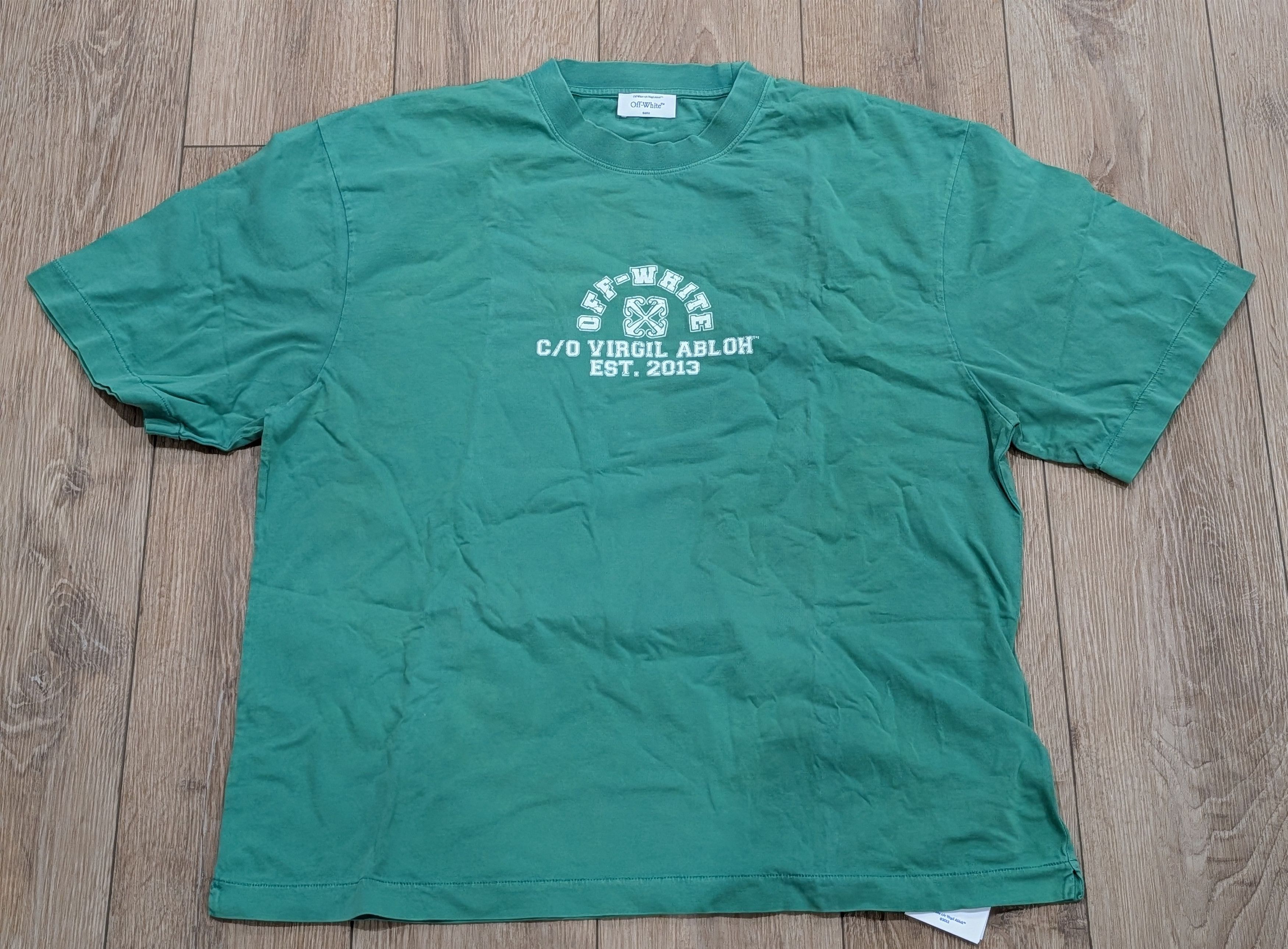 Off-White Off-White Est.13 Skate Fit Graphic T-Shirt Green/White 2XL Size US XXL / EU 58 / 5 - 1 Thumbnail