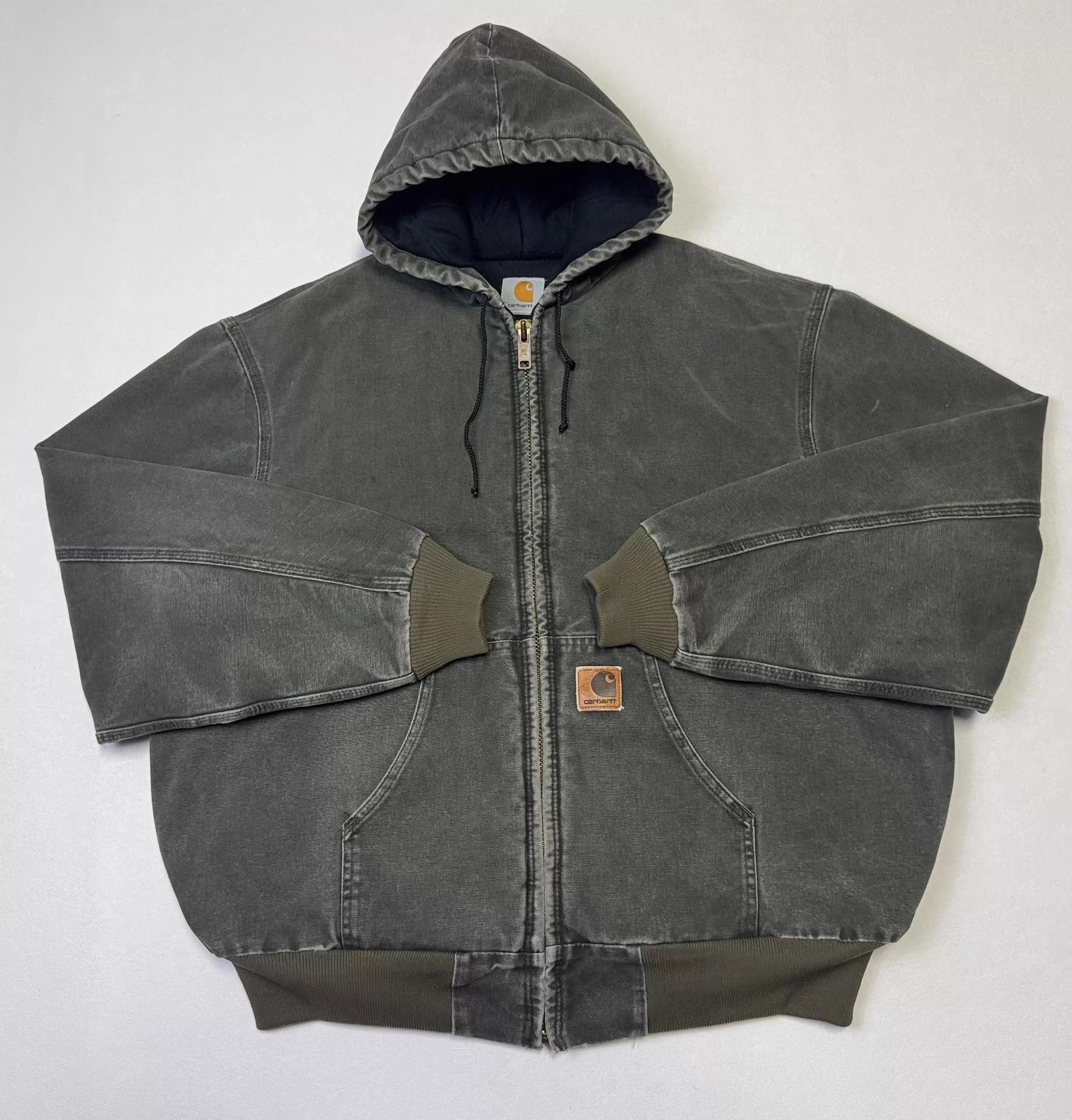 Carhartt Carhartt Vintage J68 Moss Green XL Hooded Work Jacket Size US XL / EU 56 / 4 - 1 Thumbnail