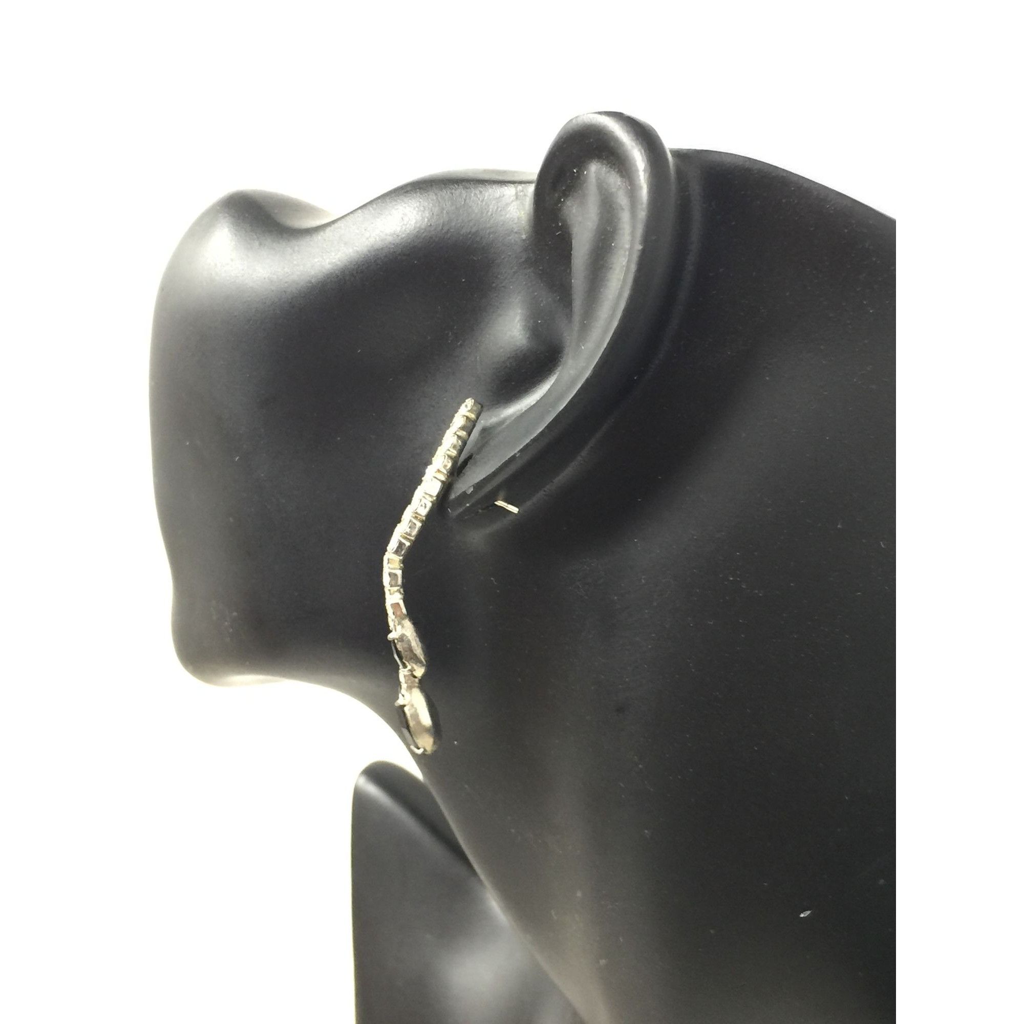 Other Women's Silver and Black Rhinestone Dangle Earrings Size ONE SIZE - 6 Thumbnail