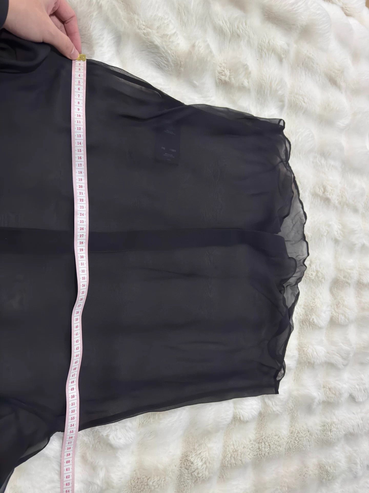 Saint Laurent Paris Saint Laurent Black Silk Sheer Shirt - Oversized Fit Size M / US 6-8 / IT 42-44 - 7 Thumbnail