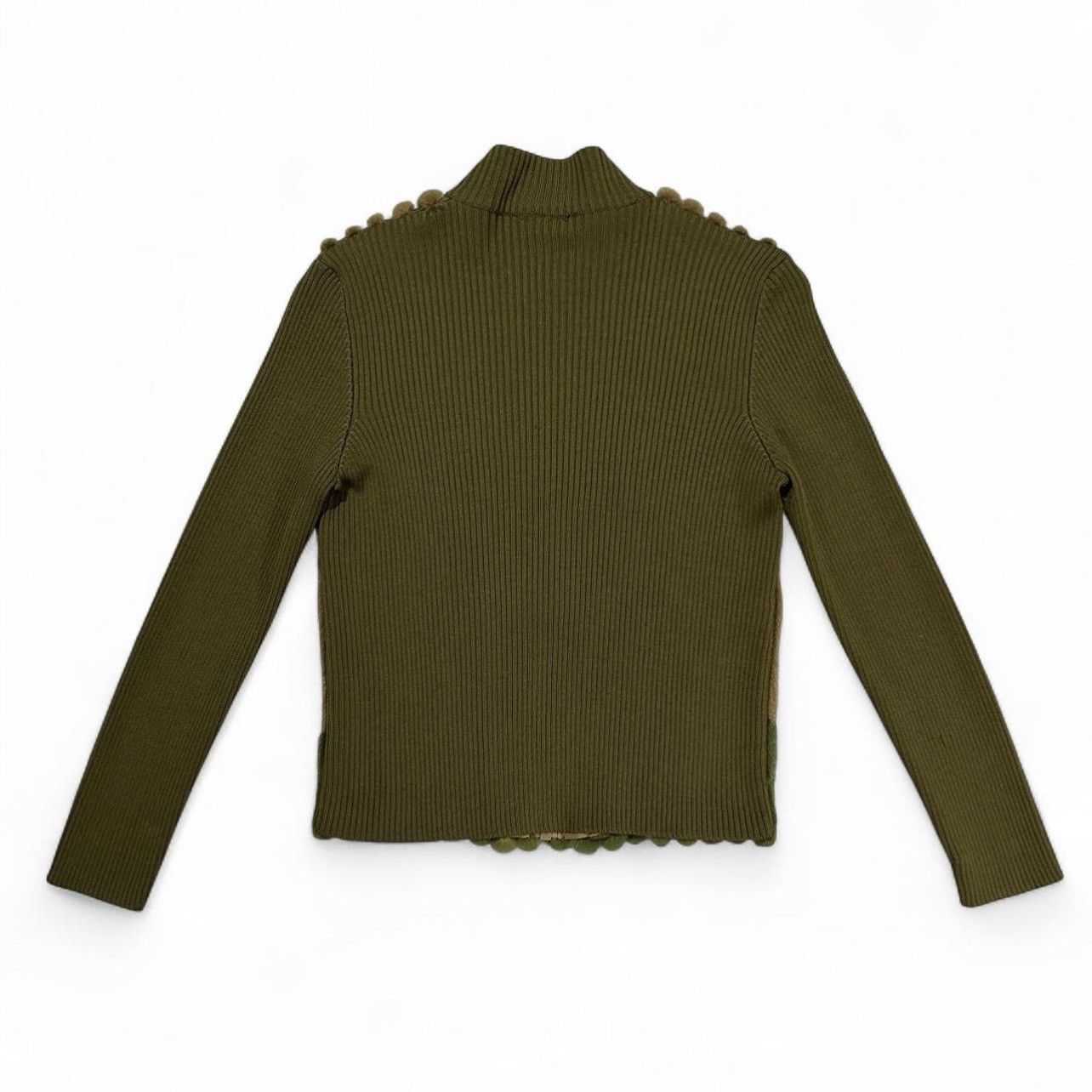 Prada Prada FW2000 Green & Brown Mink Fur Knit Cardigan Size S / US 4 / IT 40 - 3 Thumbnail