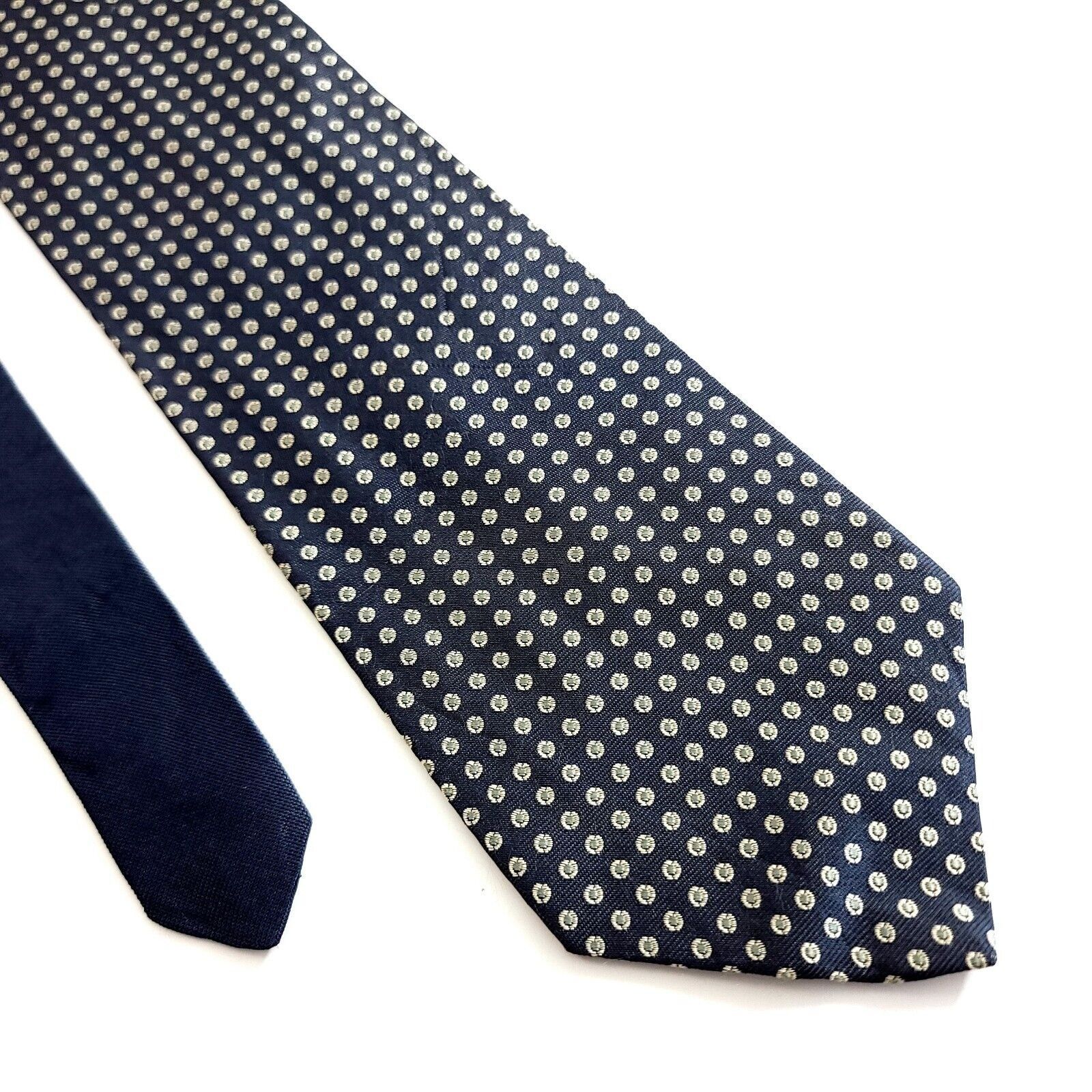 Tommy Hilfiger Tommy Hilfiger Gray Woven Polka Dot Silk Tie Size ONE SIZE - 1 Thumbnail