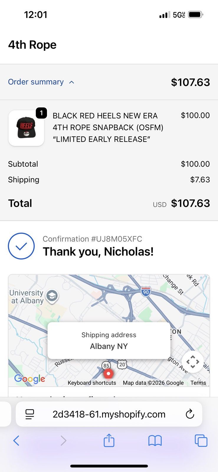 New Era Heels New Era Westside Gunn 4th Rope black red snapback hat Size ONE SIZE - 4 Thumbnail