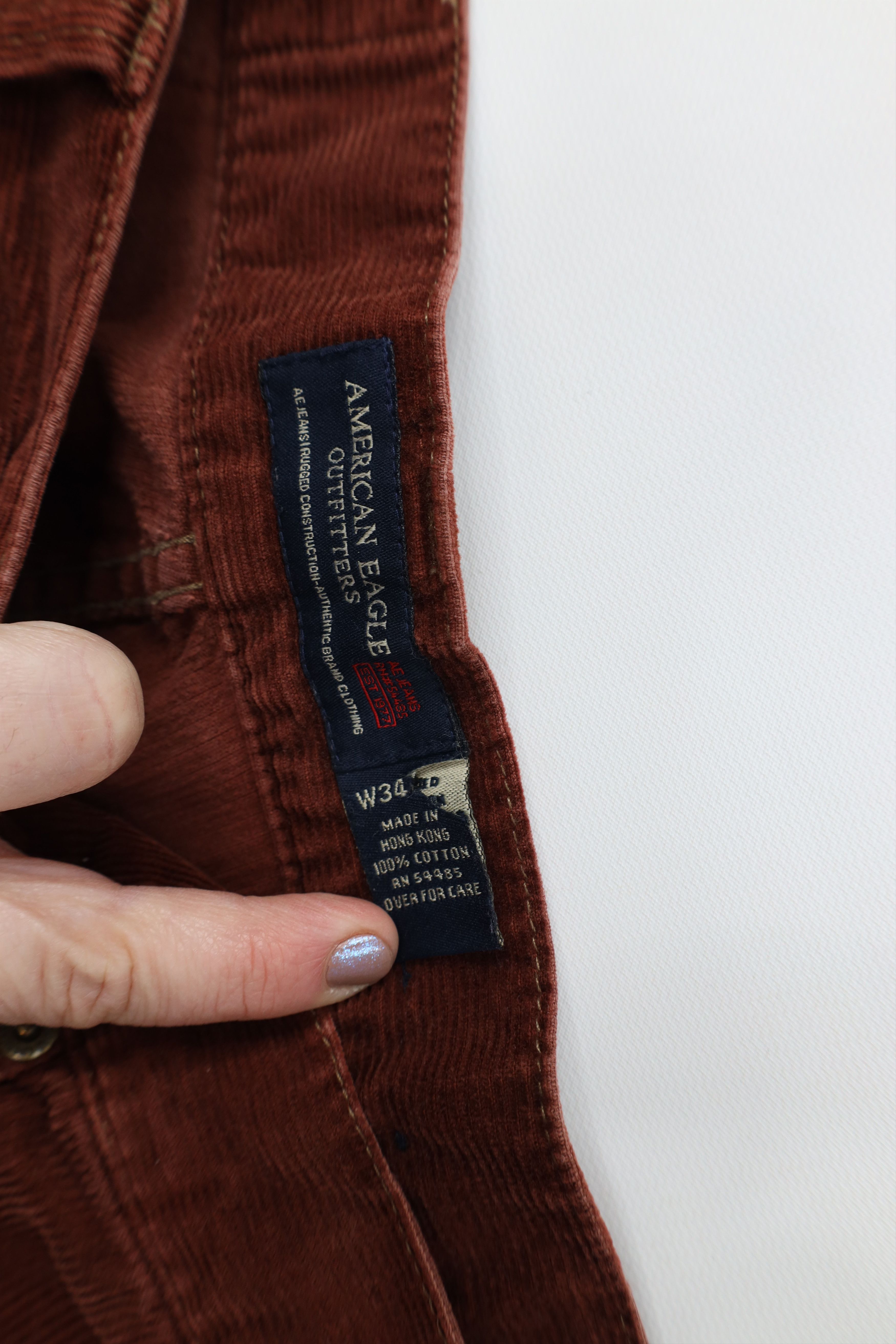 American Eagle Outfitters Vintage 90s Y2K American Eagle Corduroy Chino Pants Red Size US 34 / EU 50 - 9 Thumbnail
