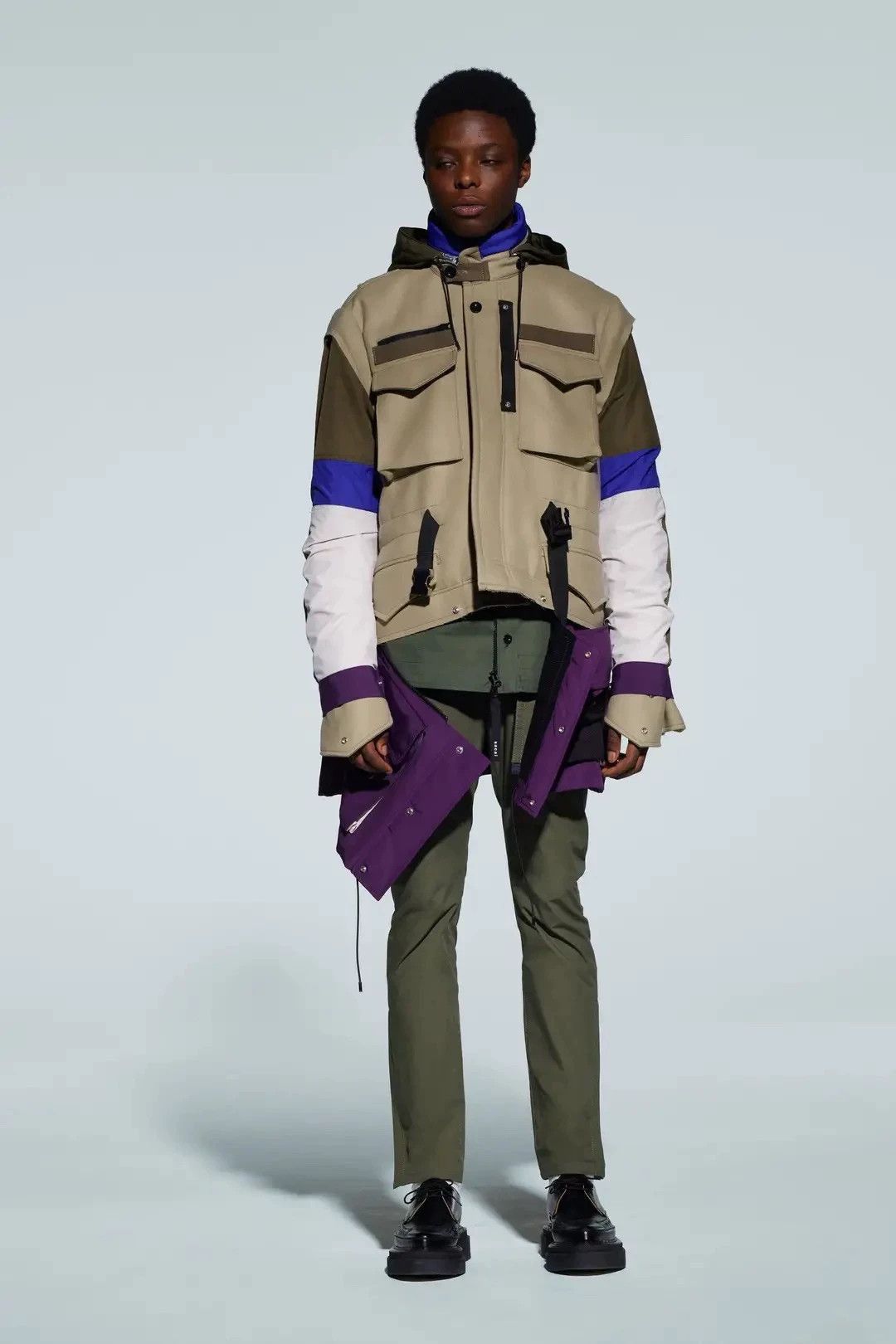 Sacai Multi Color Hooded Utility Jacket Size US S / EU 44-46 / 1 - 1 Thumbnail