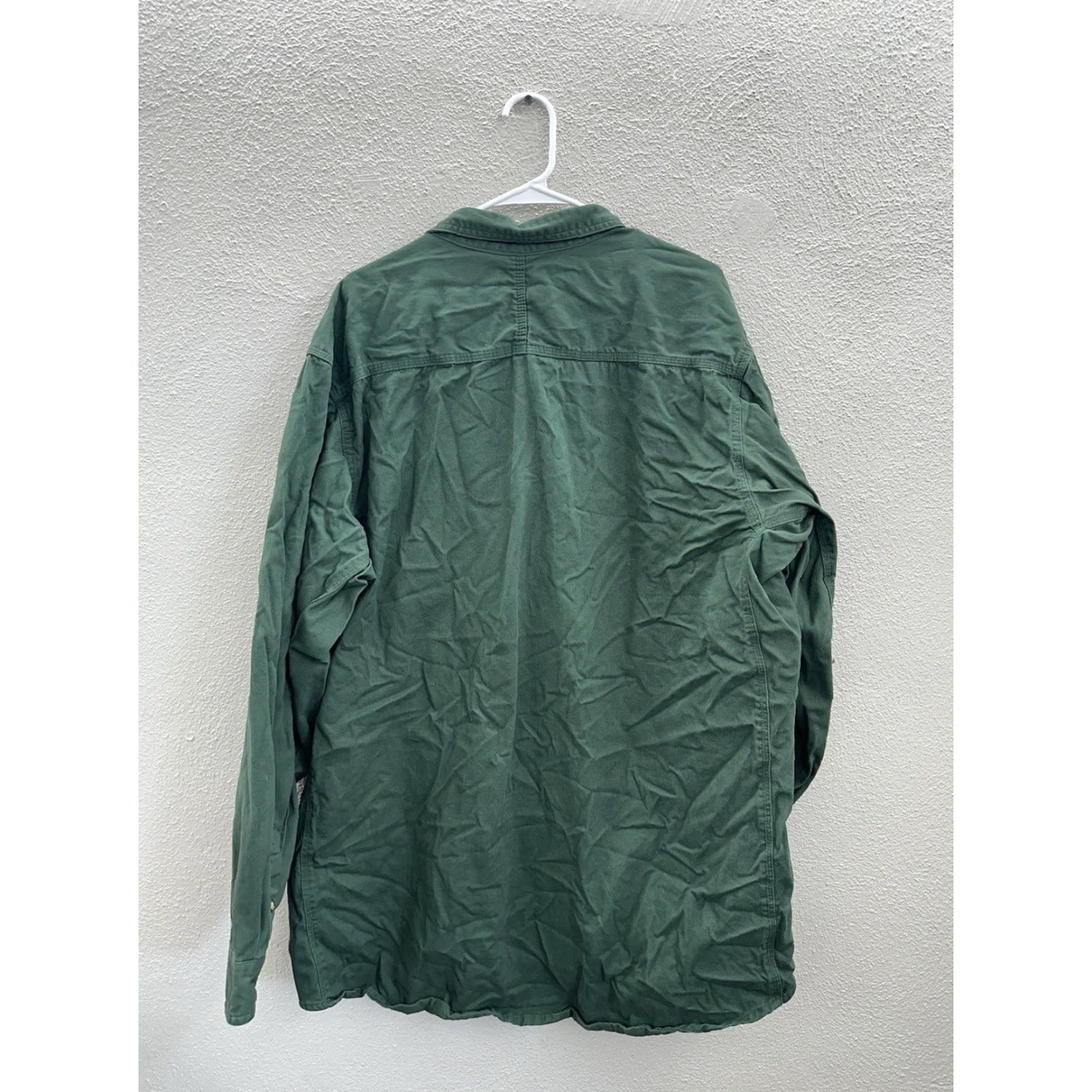 Wrangler Wrangler Riggs Workwear Mens Button Up Shirt 2XT Green Long Sleeve Canvas Collared Button-Down Western Casual Workwear Mens Shirt Size US XXL / EU 58 / 5 - 6 Thumbnail