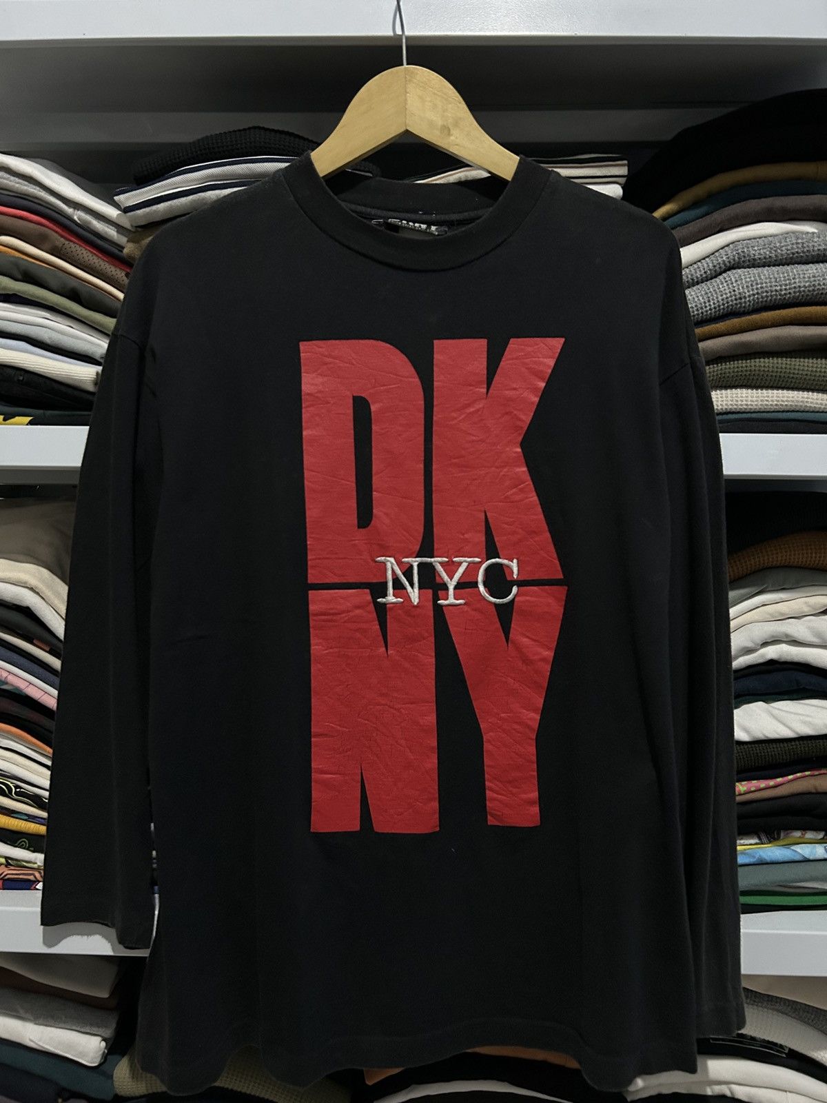 DKNY 90s Usa DKYN NEW YORK longsleeve Size US L / EU 52-54 / 3 - 1 Thumbnail