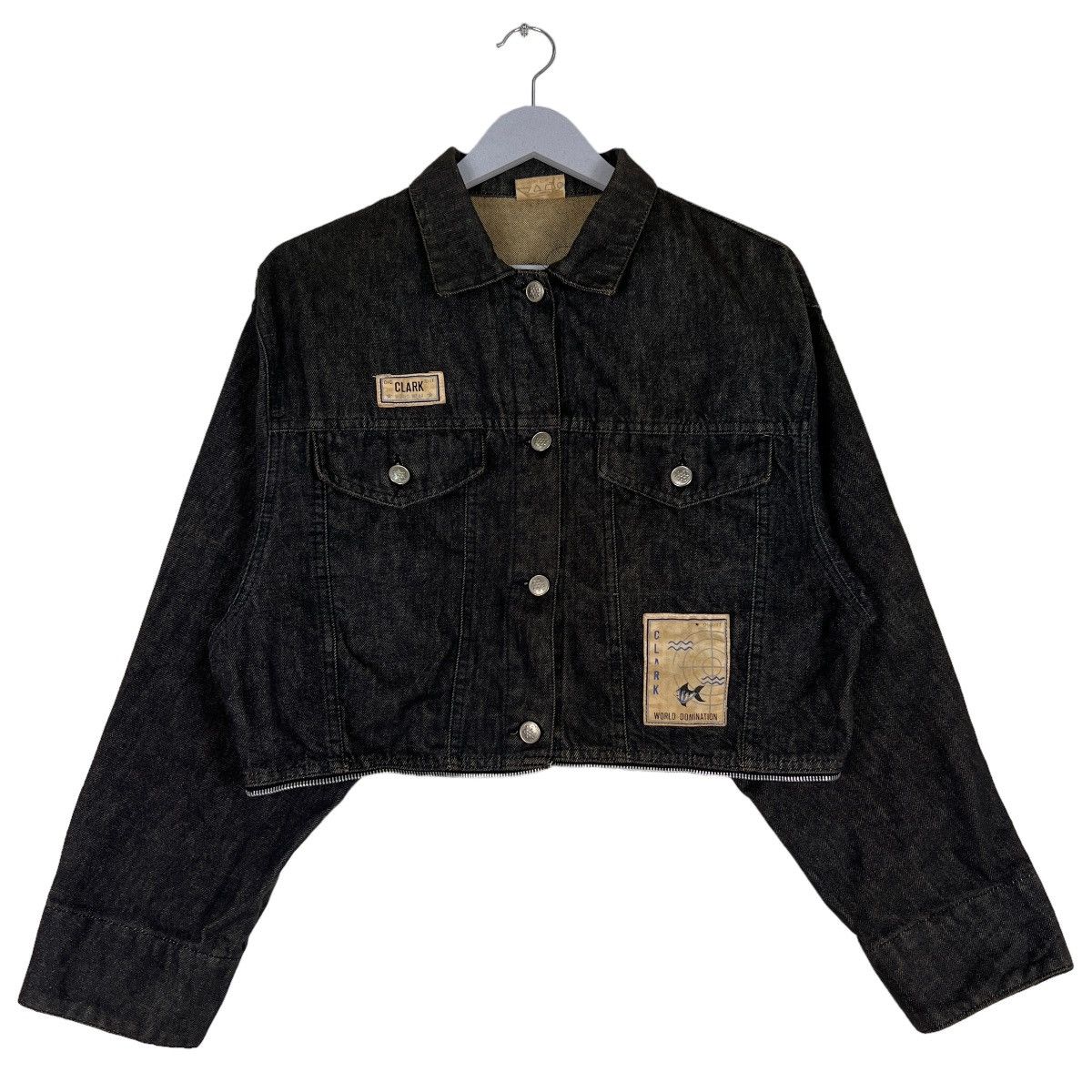 Japanese Brand 🔥 VINTAGE CLARK CUT OFF DENIM JACKET MADE IN ITALY Size US S / EU 44-46 / 1 - 1 Thumbnail