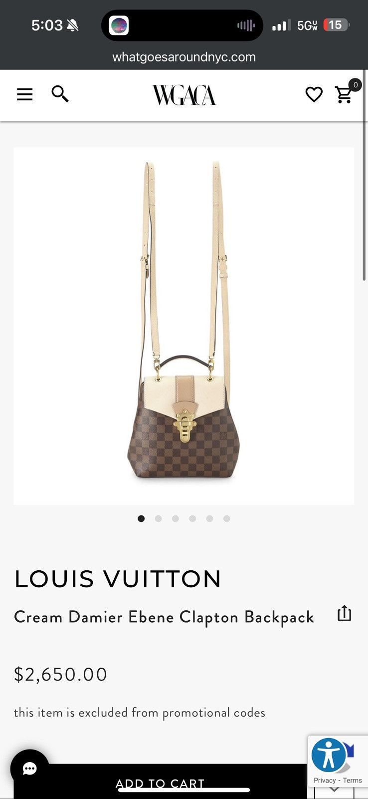 Louis Vuitton LV Clapton Bag Size ONE SIZE - 2 Thumbnail