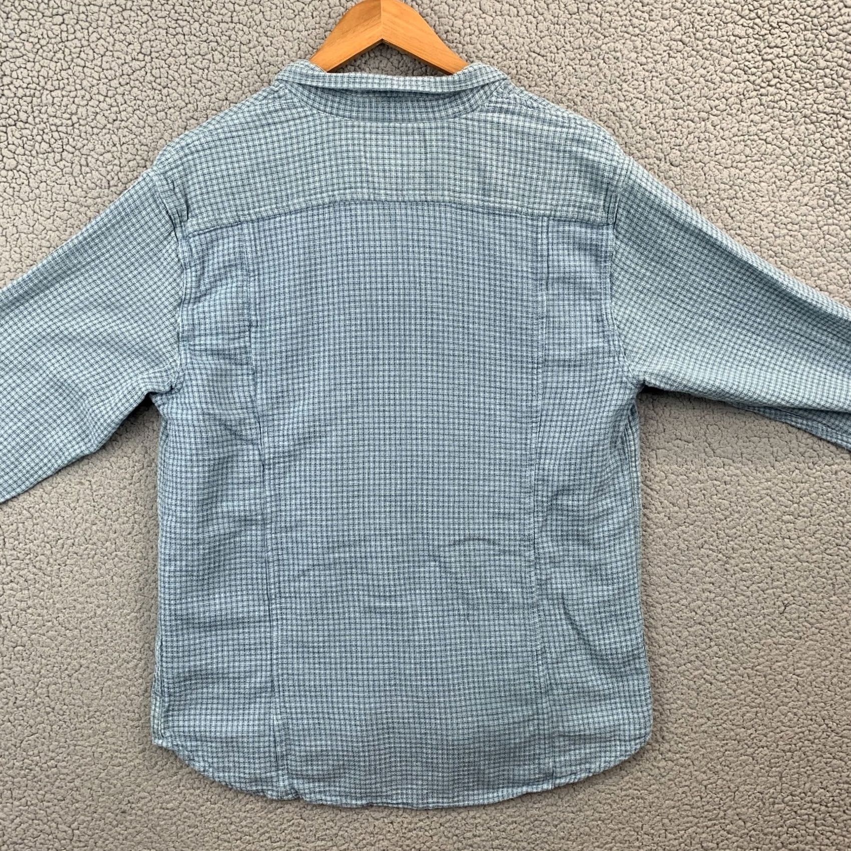 Corridor Corridor Mens XL Blue White Textured Plaid Button Down Shirt Size US XL / EU 56 / 4 - 5 Thumbnail