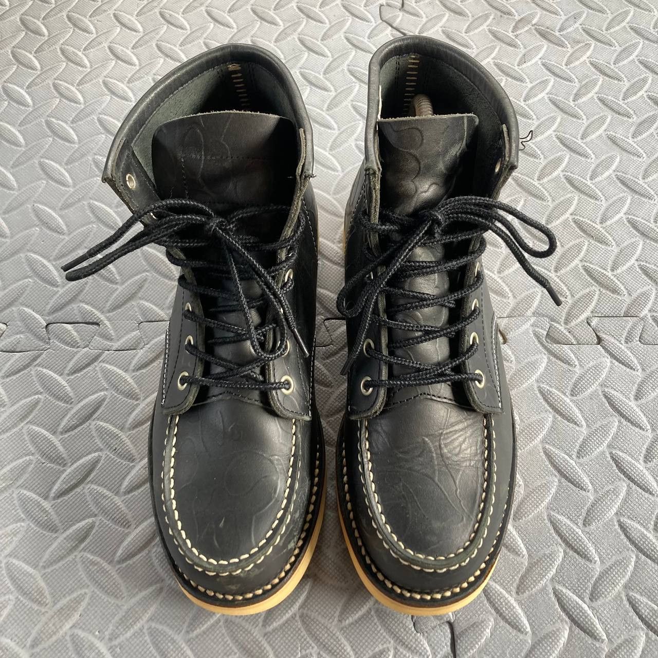 Bape 2009 Simple Soldier Black Camo Leather Boots Size US 7.5 / EU 40-41 - 3 Thumbnail