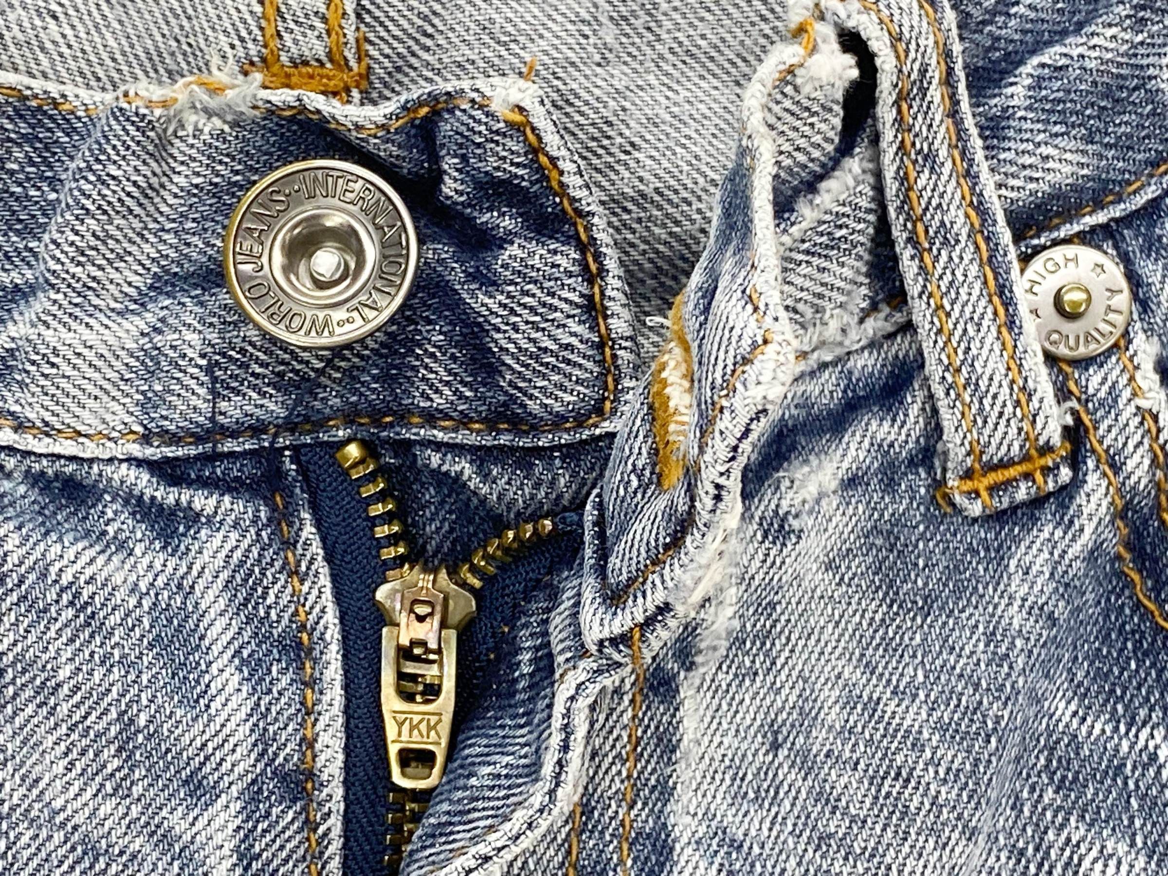 Japanese Brand Nylaus Double Waist Distressed Denim Shorts – Japan Style Size US 32 / EU 48 - 9 Thumbnail