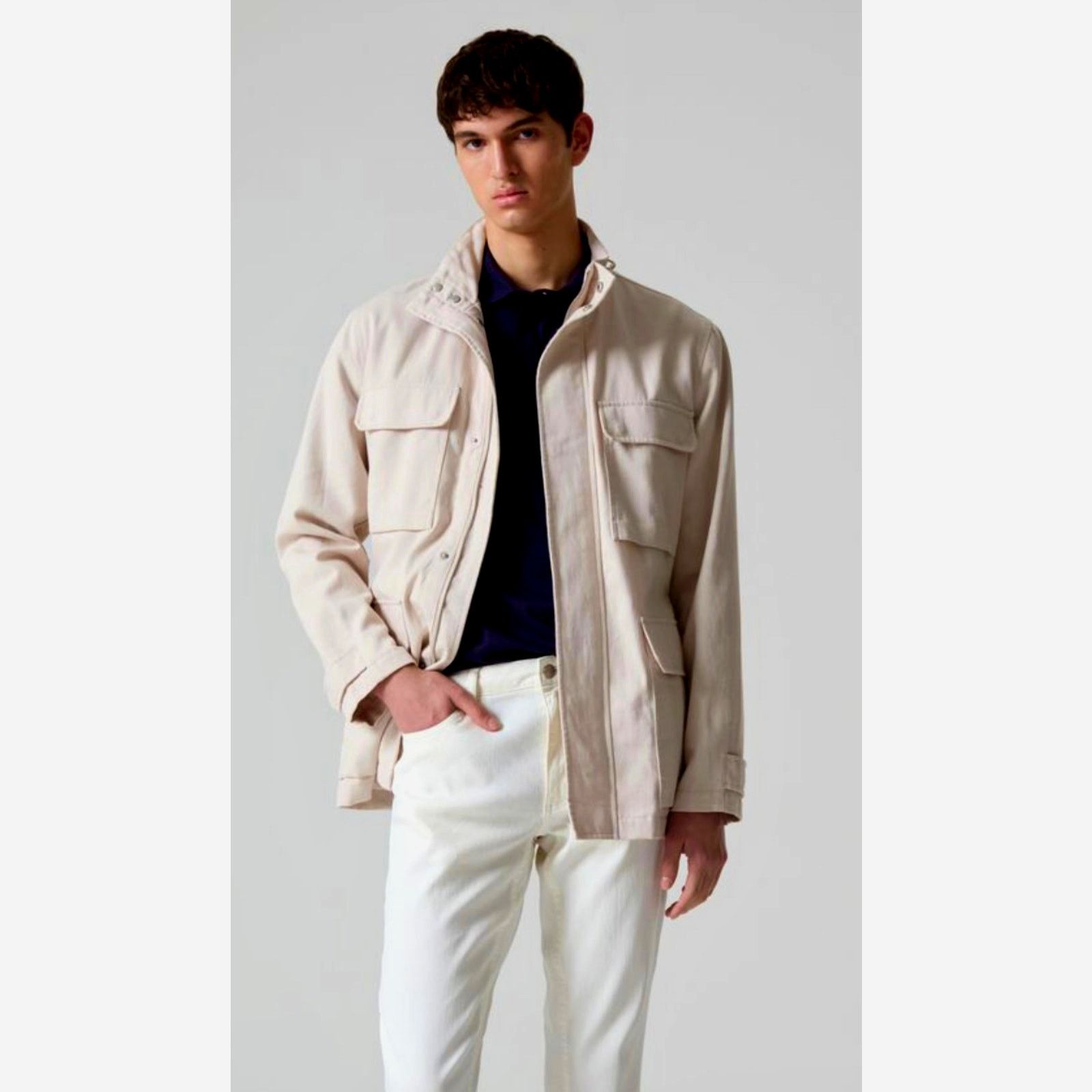 PIOMBO MP Piombo Safari 4 Flap Pocket Jacket Concealed zip size S Size US S / EU 44-46 / 1 - 2 Thumbnail
