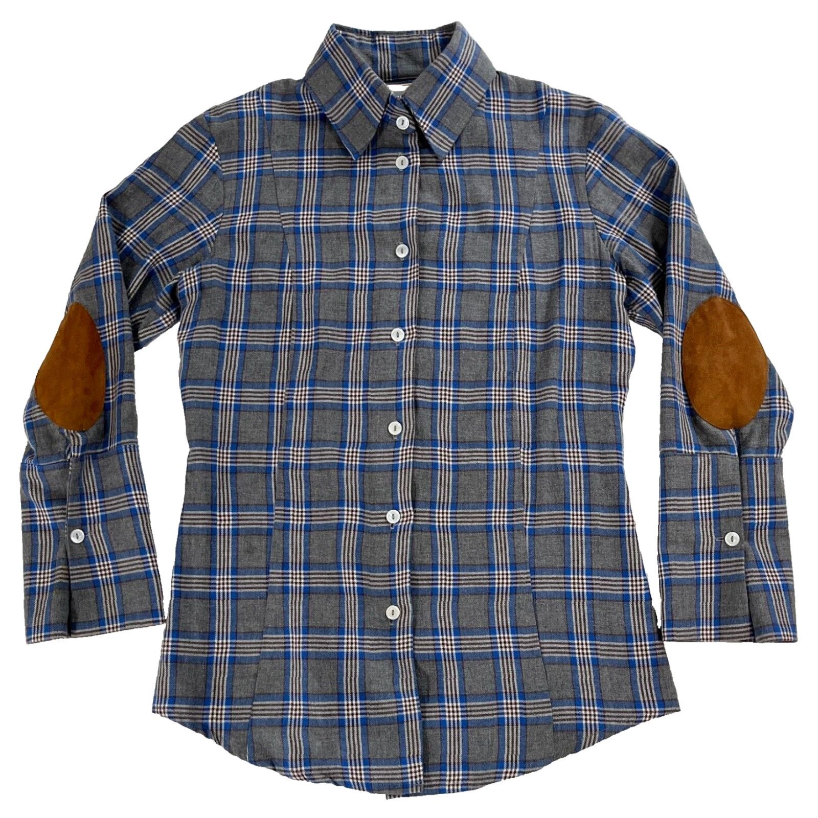Vintage VINTAGE Bell by Alicia Bell Button-Up Flannel Shirt Ladies Plaid Gray Blue 6 Cap Sleeve? (Note: Not adding new details) Size M / US 6-8 / IT 42-44 - 2 Thumbnail