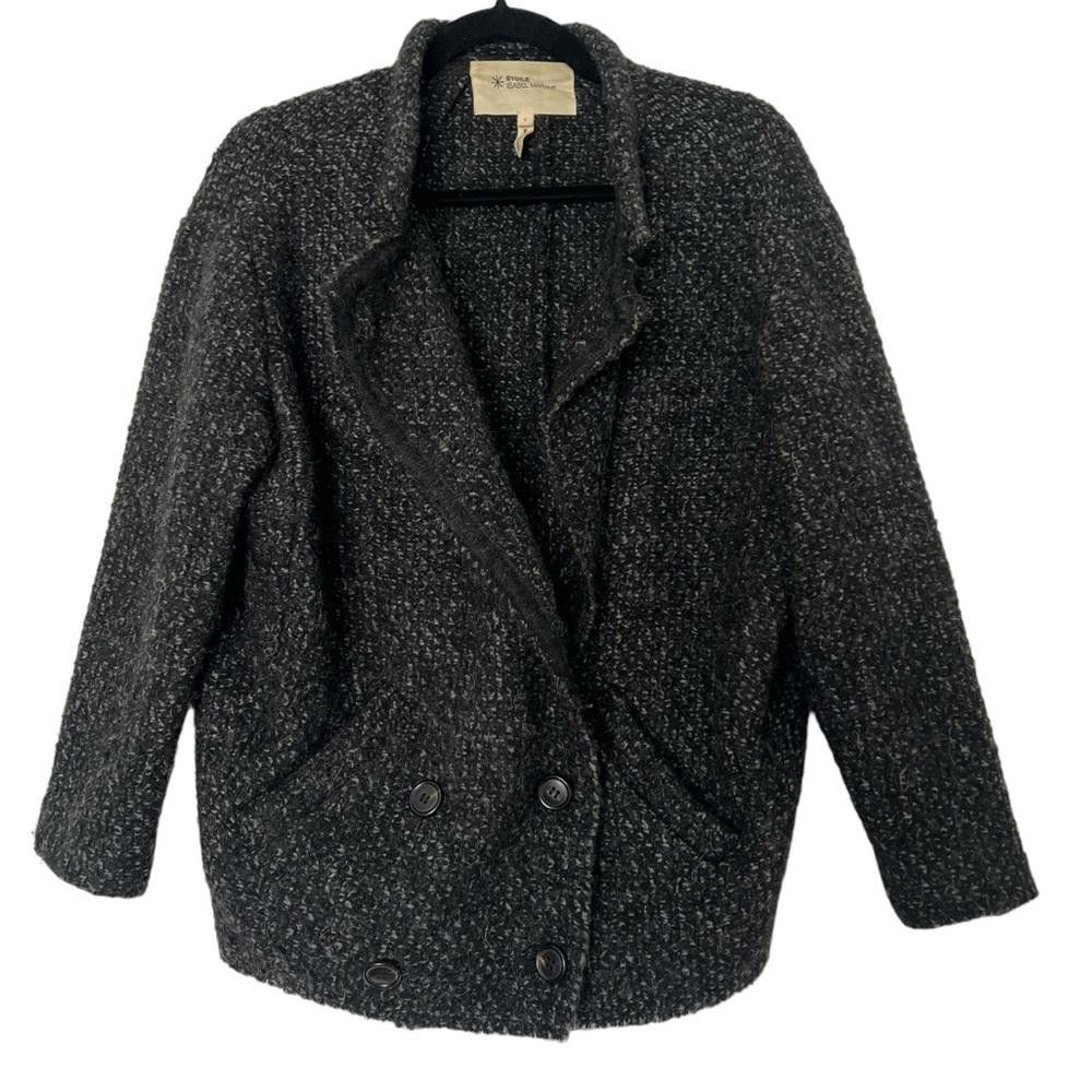 image of Isabel Marant Etoile Black Grey Wool Jacket Size 1, Women's