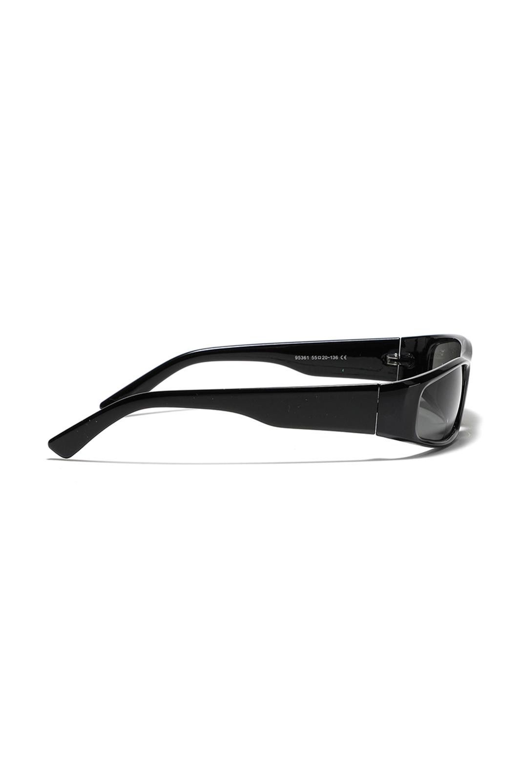 Japanese Brand Vtg Avant Garde Y2K Black Rectangle Sunglasses Unisex OS Size ONE SIZE - 4 Thumbnail