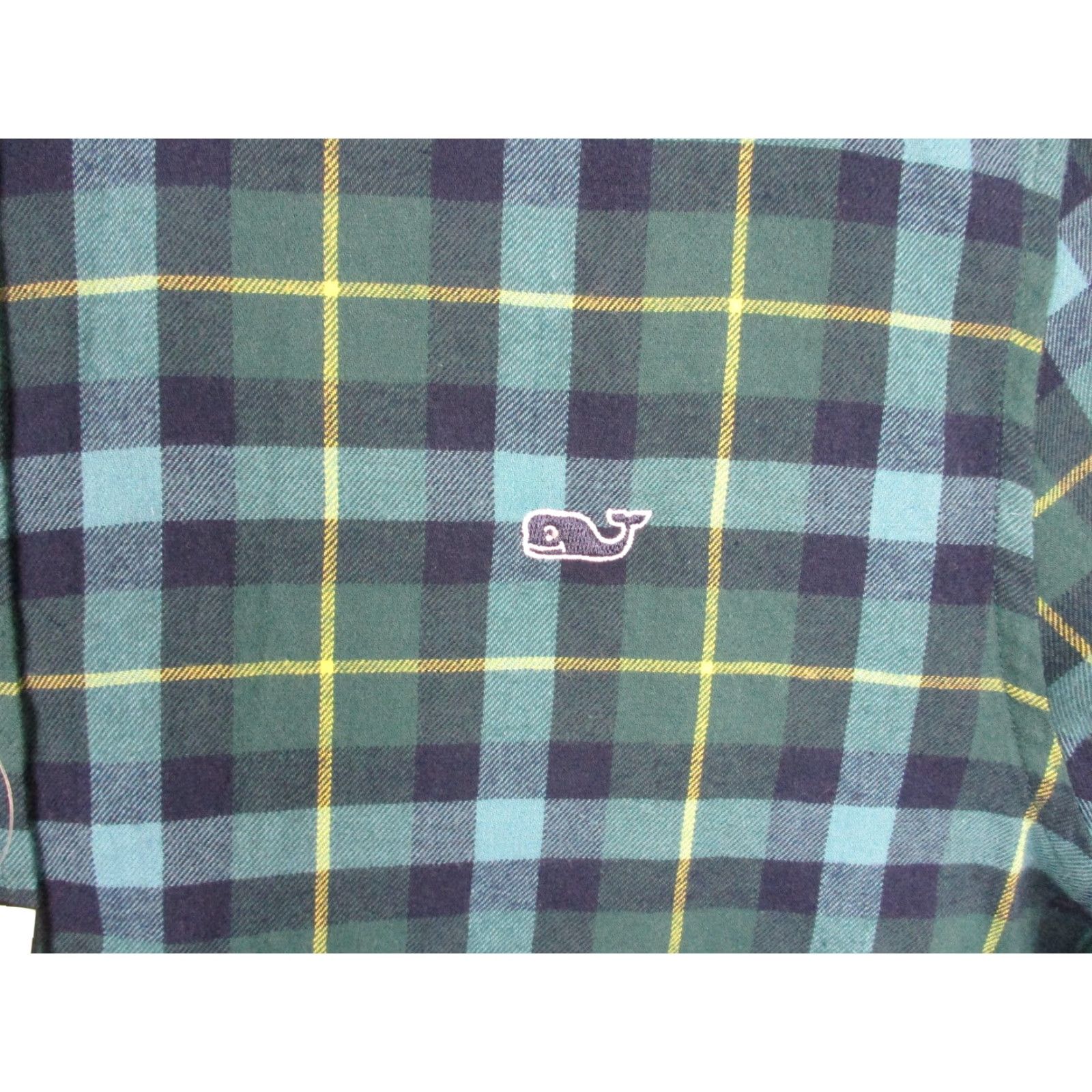 Vineyard Vines Vineyard Vines Classic Fit Whale Shirt Mens M Blue Green Plaid Flannel NWT Size US M / EU 48-50 / 2 - 3 Thumbnail