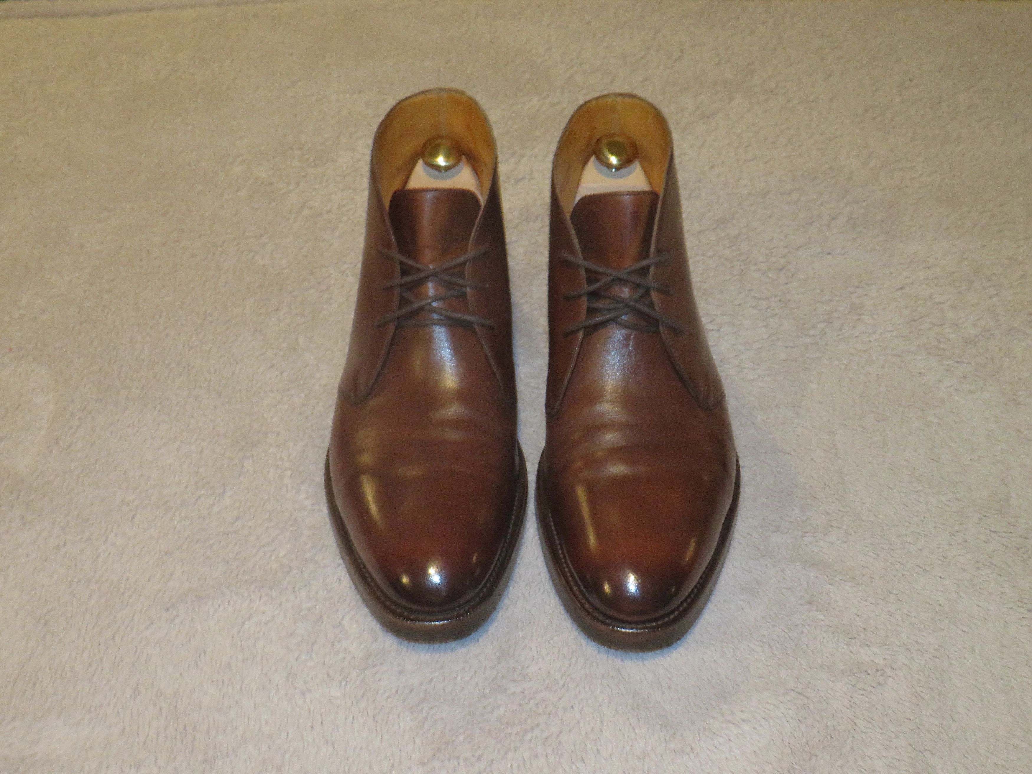 image of Edward Green Banbury Dark Oak Leather Chukka Boots 11E in Brown, Men's (Size 10.5)