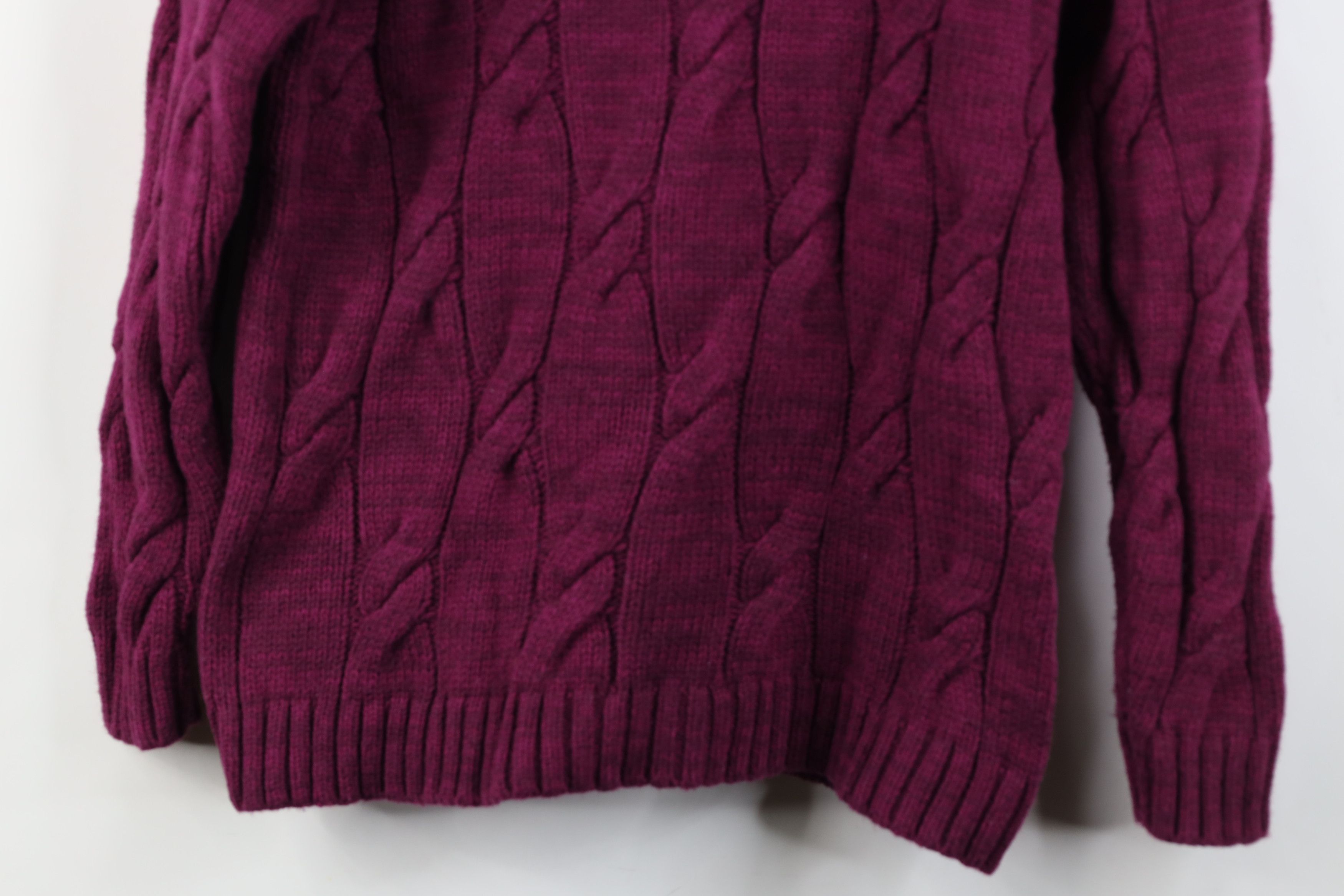 Lands' End Vintage Lands End Fisherman Chunky Cable Mock Neck Sweater Size S / US 4 / IT 40 - 3 Thumbnail