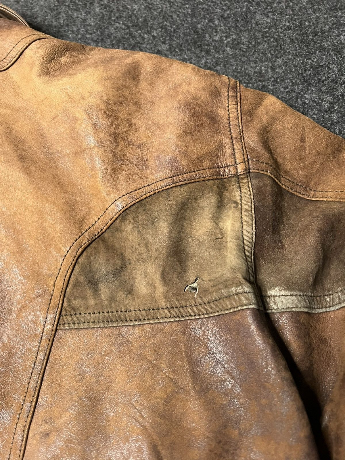 Other Vtg 80s Original leather Aviator Flight Bomber Jacket Rare L Size US L / EU 52-54 / 3 - 14 Thumbnail