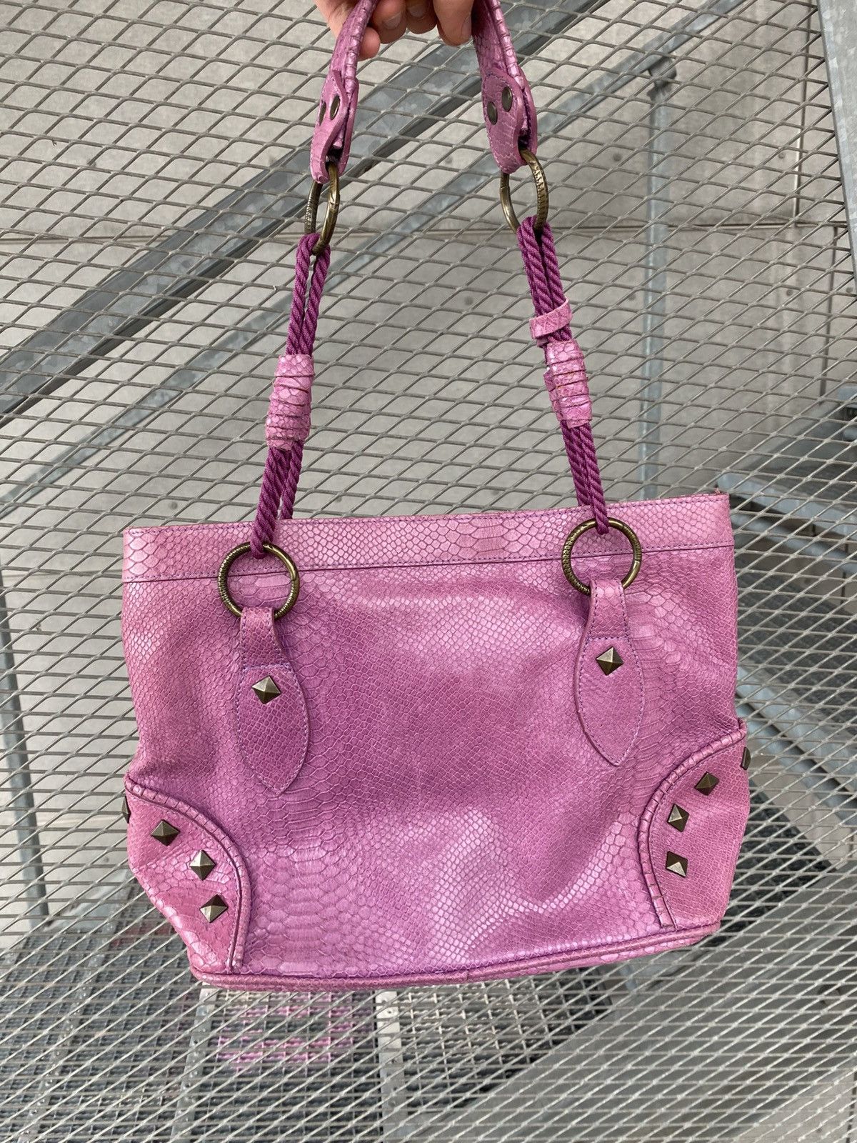 Just Cavalli Vintage Just Cavalli Snake Skin Rare Metal Handbag Size ONE SIZE - 10 Thumbnail