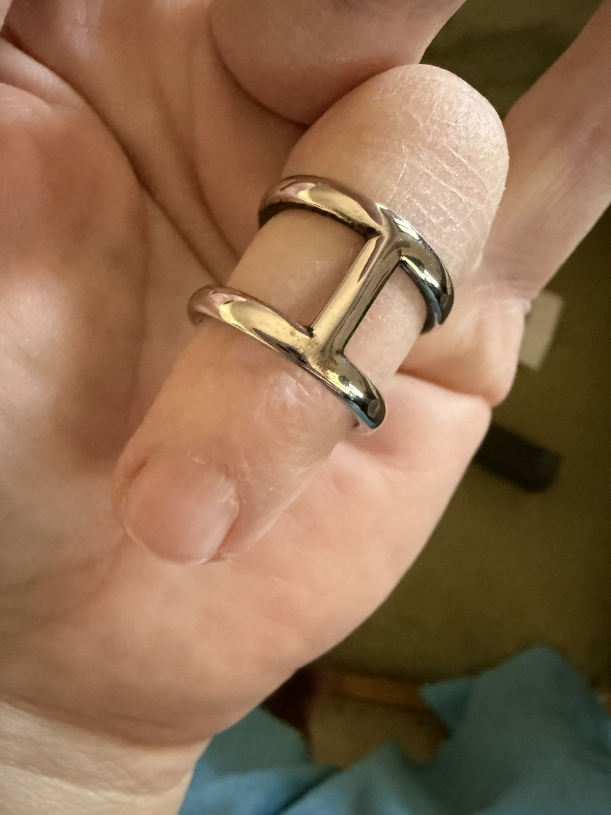 Roberto Cavalli Roberto Cavalli Monogram Serpent Ring, size 9, silver/gold Size ONE SIZE - 13 Thumbnail