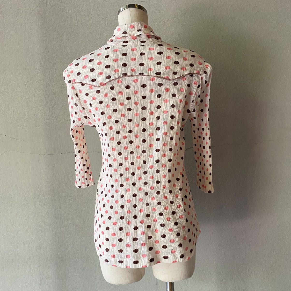 Tsumori Chisato Tsumori Chisato Pink Red Polka Dot Long Sleeve Shirt Size XS / US 0-2 / IT 36-38 - 3 Thumbnail