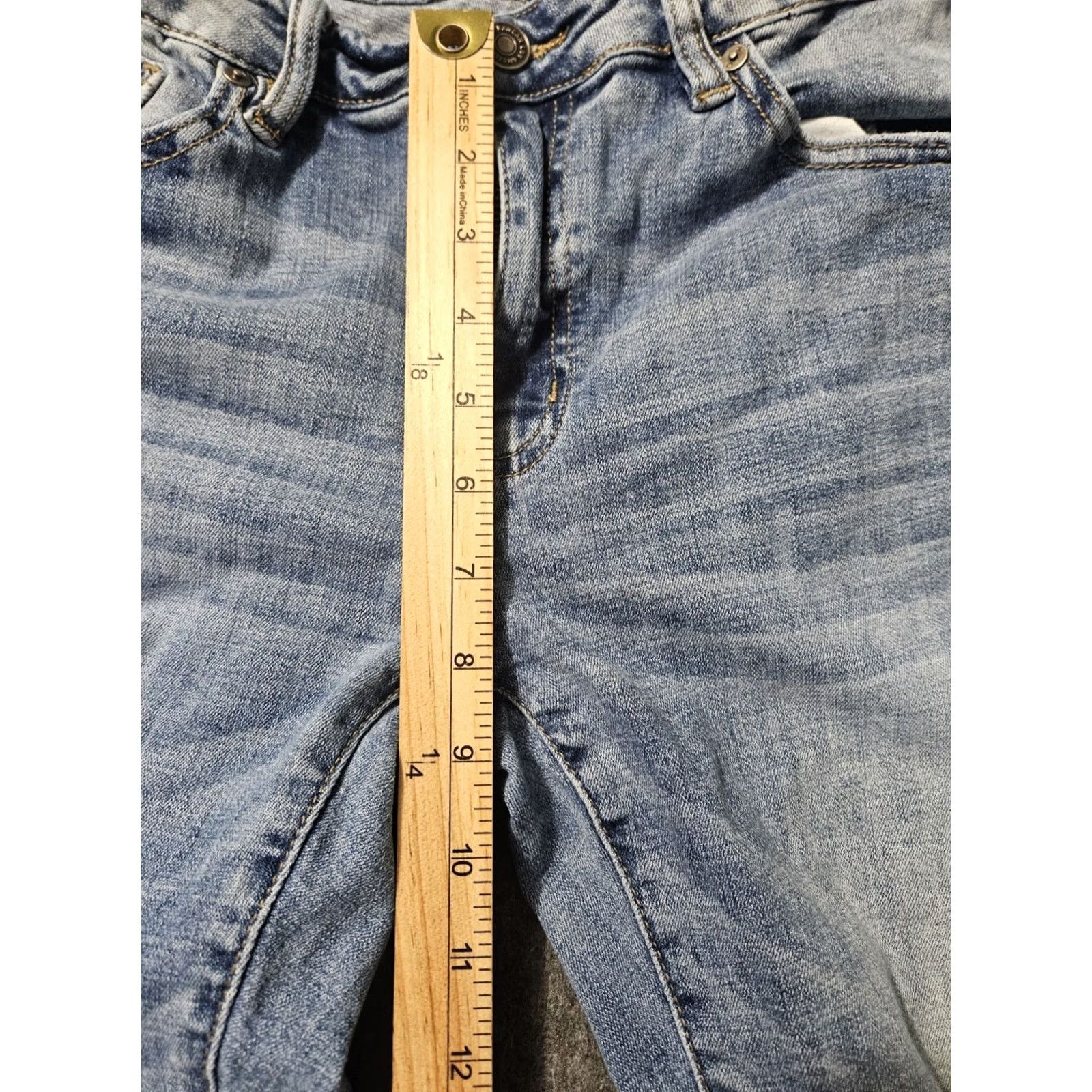 Vintage Kancan Skinny Ankle Jeans Juniors 13x30 Mid Rise Blue Distressed Stretch Preppy Jeans Womens Boys Girls? Size 34" / US 12 / IT 48 - 6 Thumbnail