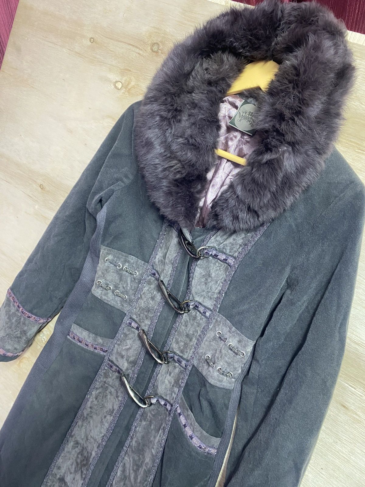 14th Addiction Ozz Angelo Fur and Metal Decoration Punk Jacket racoon Size ONE SIZE - 3 Thumbnail