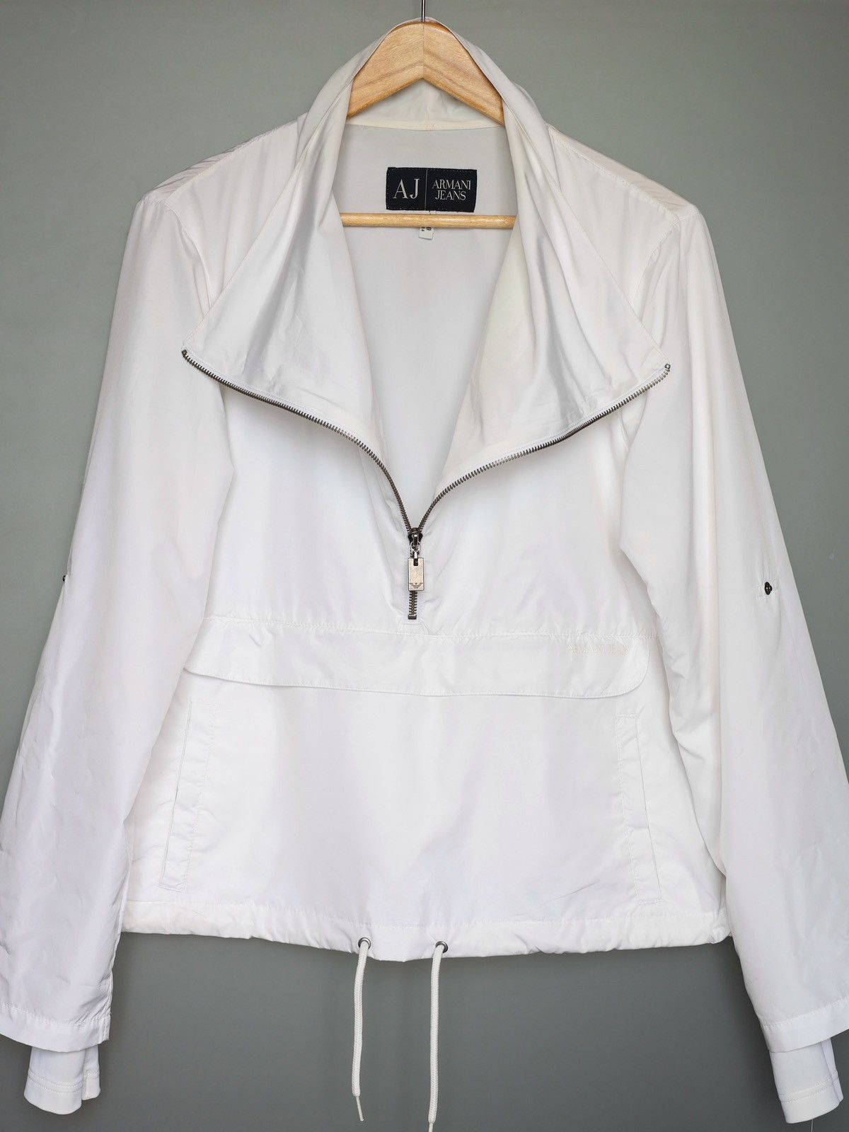 Emporio Armani Armani Jeans Polyester White Anorak Jacket Size M / US 6-8 / IT 42-44 - 2 Thumbnail