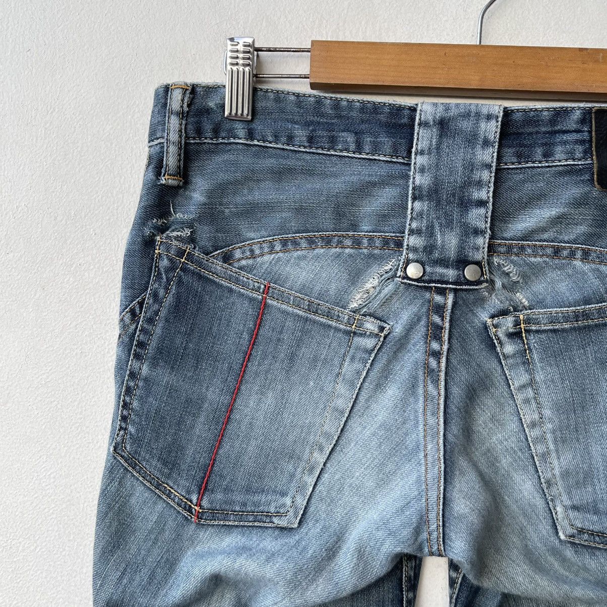 If Six Was Nine Thrashed L.G.B. Le Grand Bleu Skull Pocket Denim Jeans Size US 26 / EU 42 - 10 Thumbnail