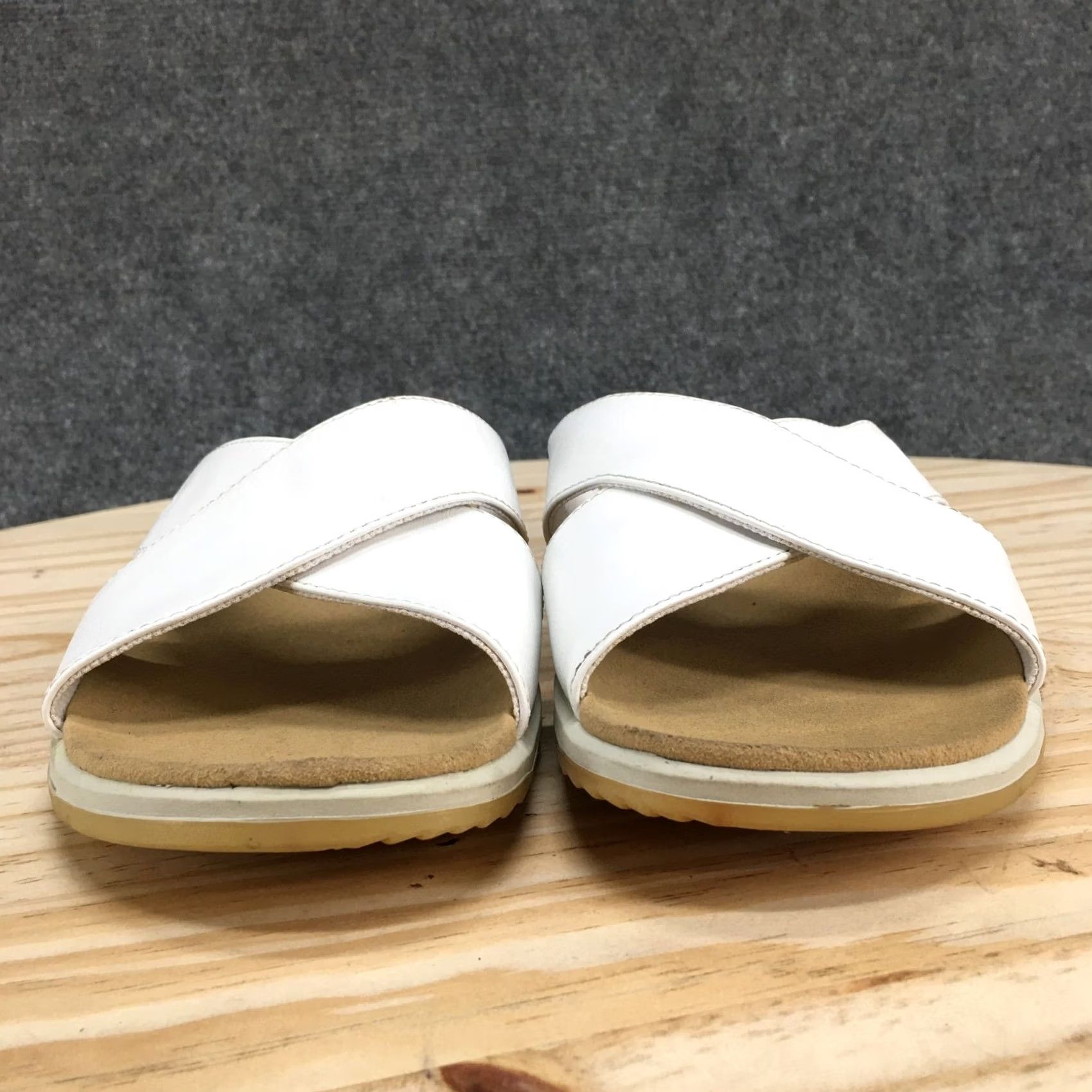 Rockport Rockport Sandals Womens 10 M Slip On Slides White Leather Casual Open Toe Size US 10 / IT 40 - 4 Thumbnail