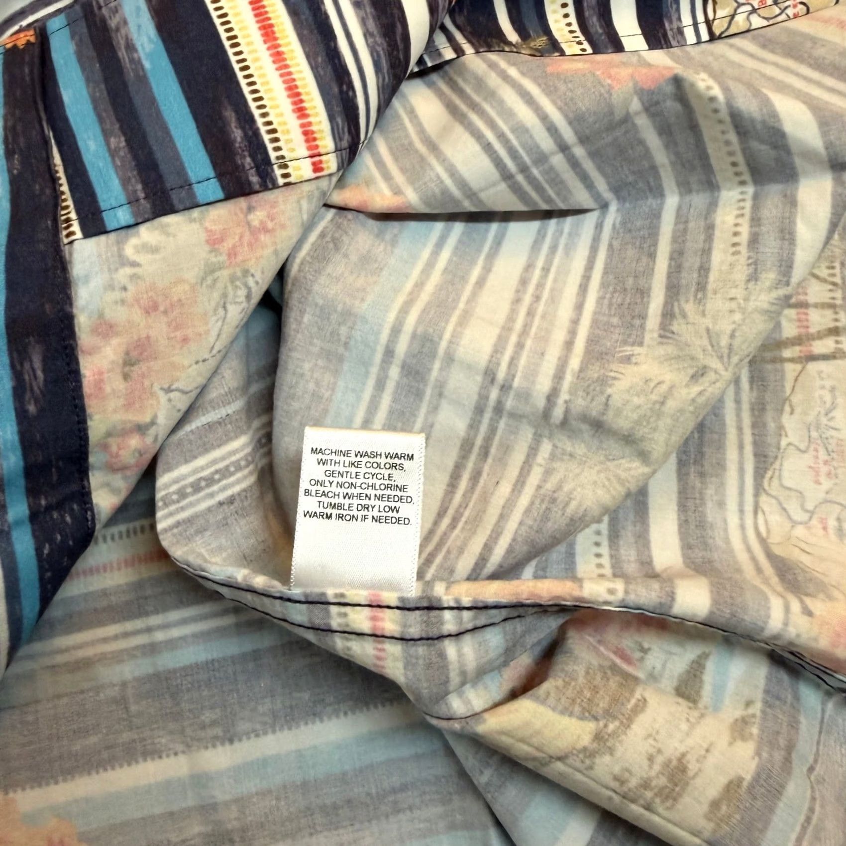 Cremieux Cremieux Martinique Collection Button Up Shirt Mens Medium Blue Multicolor Tropical Striped Hawaiian NWT Size US M / EU 48-50 / 2 - 7 Thumbnail
