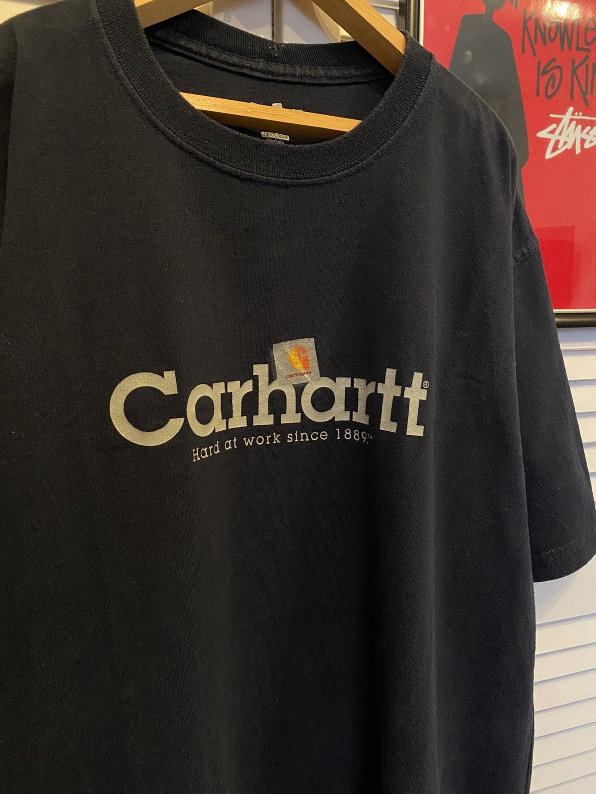 Carhartt Vintage 90s T-Shirt Tee Carhartt Logo Hard at Work Heavy Size US XL / EU 56 / 4 - 3 Thumbnail