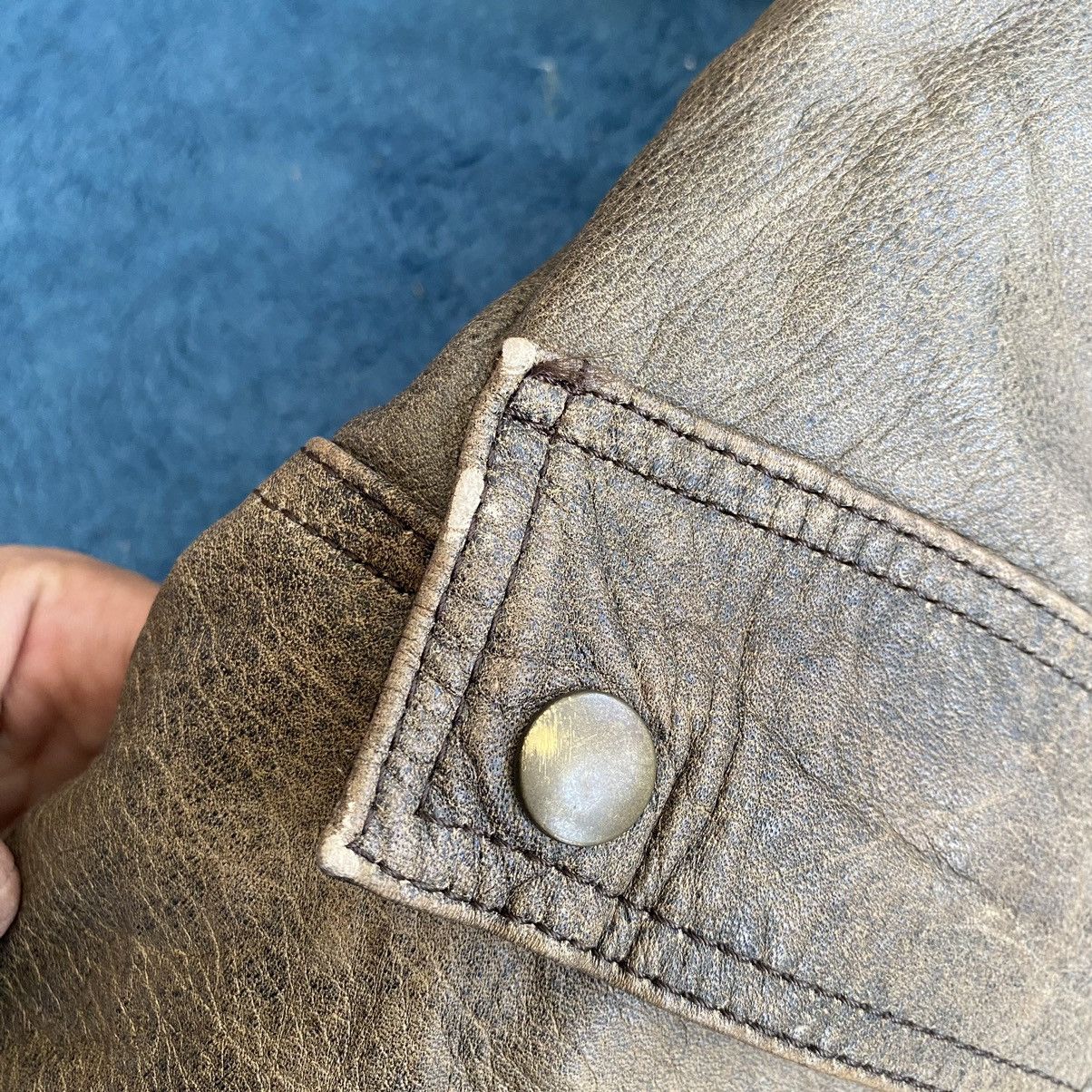 Vintage Leather jacket cow leather police cafe mary’s home cooking Size US M / EU 48-50 / 2 - 3 Thumbnail