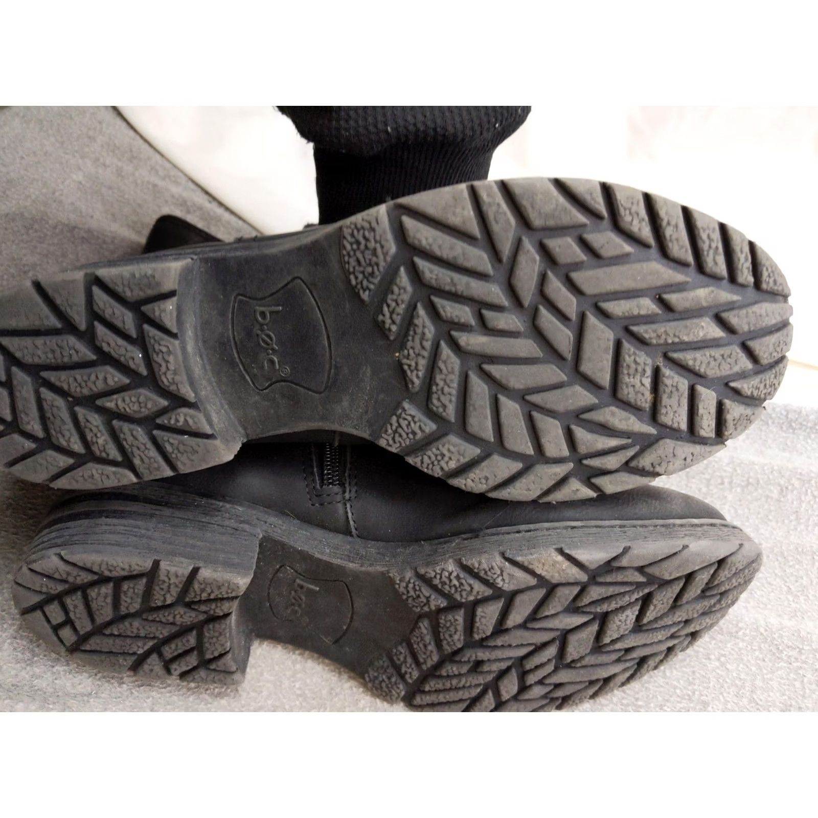 Vintage B.o.c Boots Womens Size 8 Black Synthetic Ankle Biker Zip Buckle Lined Booties Size US 8 / IT 38 - 6 Thumbnail