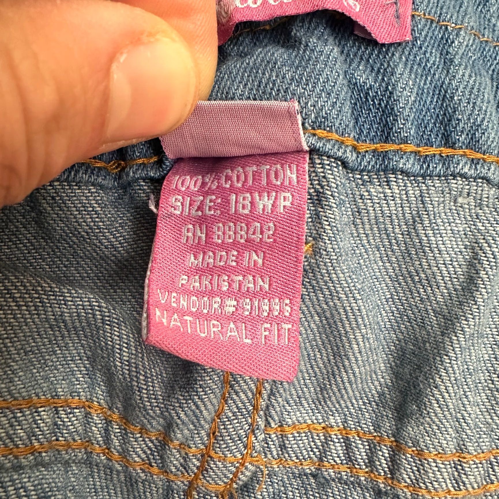 Vintage Woman Within Denim Jeans Womens 18WP Blue Straight Casual NWOT 38x28 Size 40" / US 18 - 7 Thumbnail