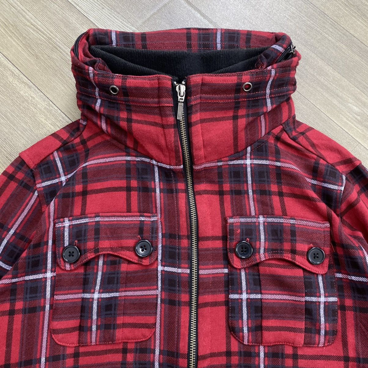 Le Grande Bleu (L.G.B.) 2000s Splendid Plaid Skulls Punk Rock Lgb Zip Fur Hoodie Y2K Size US M / EU 48-50 / 2 - 3 Thumbnail