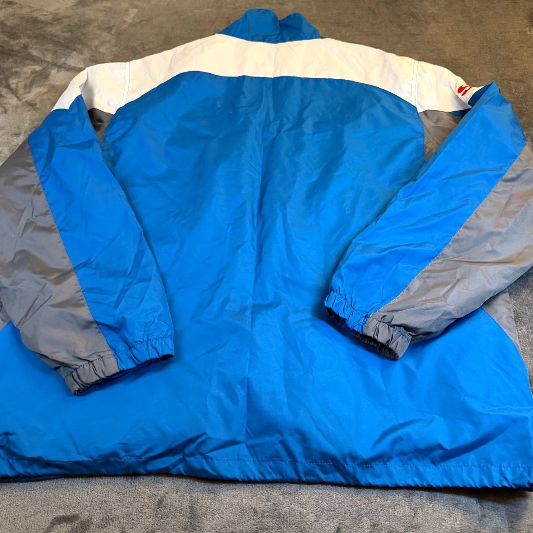 Dunbrooke Dunbrooke Detroit Lions Mens XL Windbreaker Jacket Blue Grey Full Zip NFL y2K Size US XL / EU 56 / 4 - 5 Thumbnail