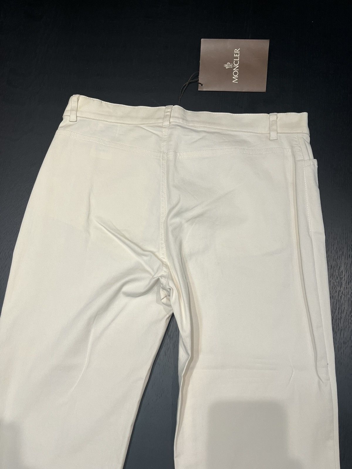 Moncler × Vintage Moncler Ladies’ White Cotton 1-Button Trouser Pants Y2K Size 30" / US 8 / IT 44 - 7 Thumbnail