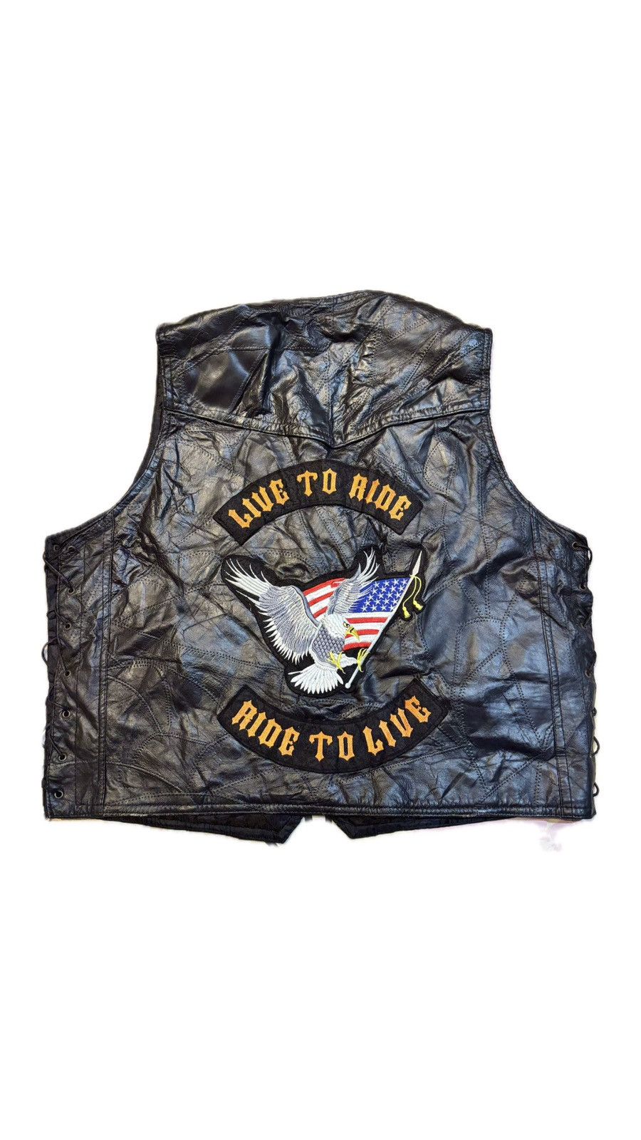 Vintage EASY BIKER BUFFALO LEATHER VTG VEST Size US XL / EU 56 / 4 - 2 Thumbnail