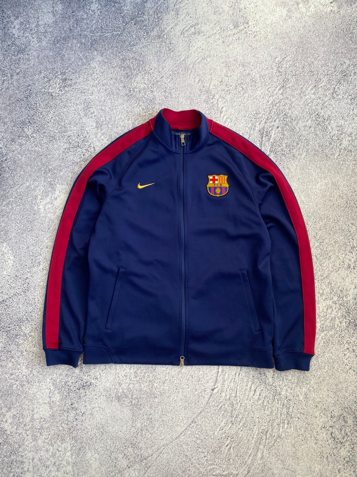 Pre-owned F C Barcelona X Soccer Jersey Nike Fc Barcelona Track Jacket Soccer Full Zip In Navy