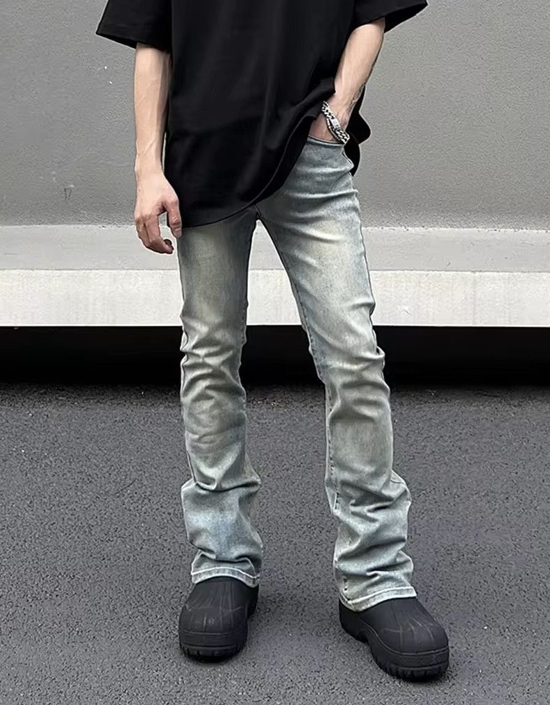 Japanese Brand × Jean Y2k Vintage Slim Flared Skinny Jeans Size US 33 - 1 Thumbnail