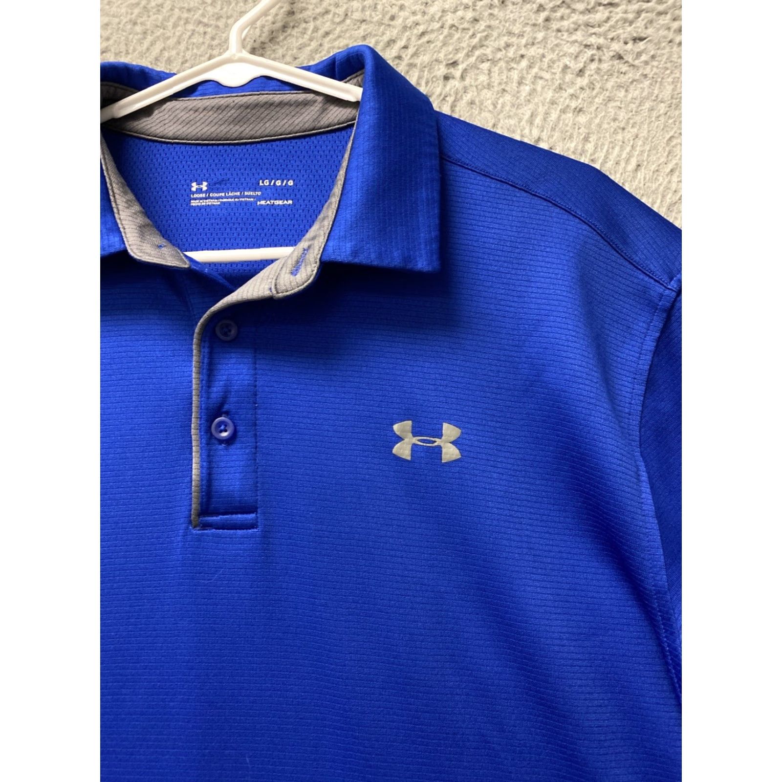Under Armour Under Armour Polo Golf /118-6 Blue Lightwt Stretch 5% Spandex Polyester S/S L Relaxed Regular Men's Size US L / EU 52-54 / 3 - 2 Thumbnail